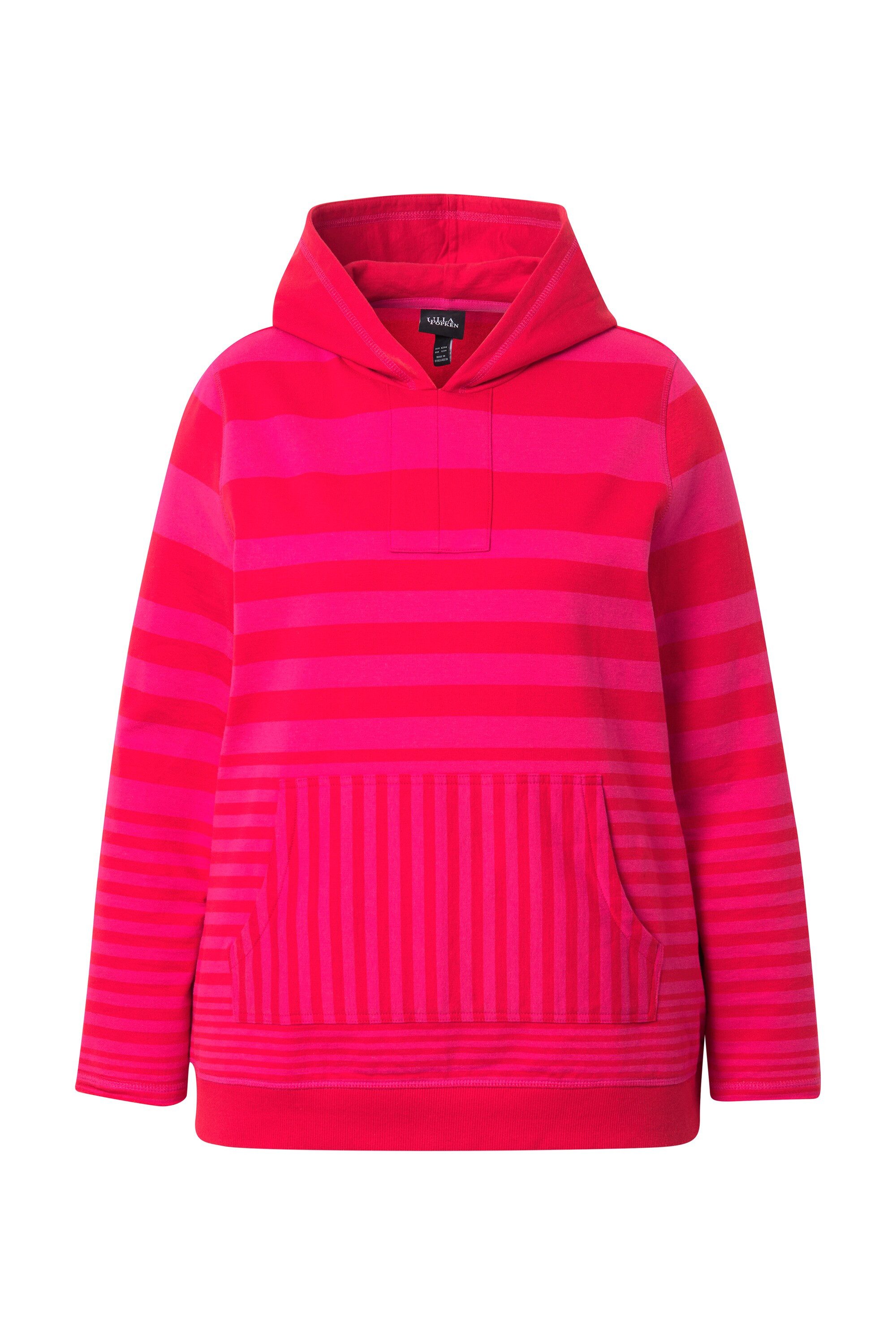 Ulla Popken Hoodie Hoodie Streifen Kapuze Kängurutasche Langarm günstig online kaufen