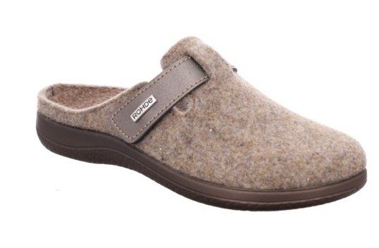 Rohde Bari Pantoffel Hausschuh, Clog mit Klettverschluss-Riemchen