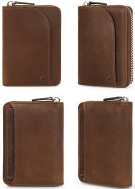 REDOM Geldbörse Herren Geldbeutel Wallet Portemonnaie Portmonee Echtleder Hochformat (Männer Ledergeldbörse Brieftasche mit 6 Kartenfächer, Slim Wallet, Kreditkartenetui, Kartenetui, Kartenhalter, Echtes Leder), Weich Echtleder NFC RFID-Schutz mit Münzfach Groß 12 x 9 x 3cm