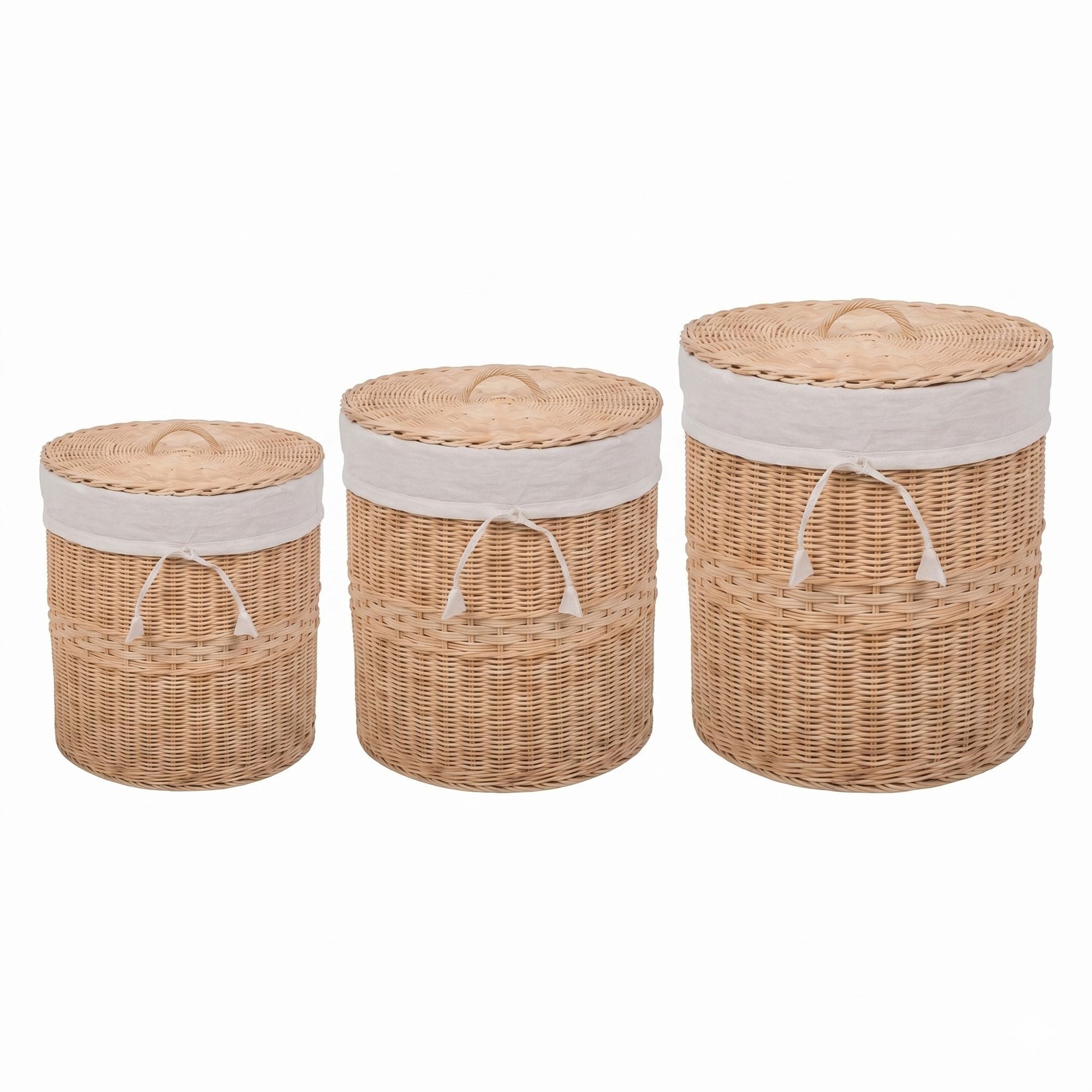 wohnfreuden Aufbewahrungskorb Korb Deli aus Rattan mit Deckel in verschiedenen Größen