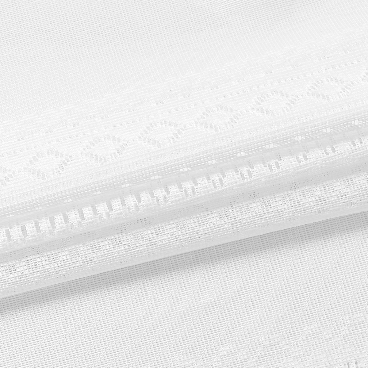 Vorhang, HOMEIDEAS, Stangendurchzug Weiß halbtransparent, (2 St), Pompons