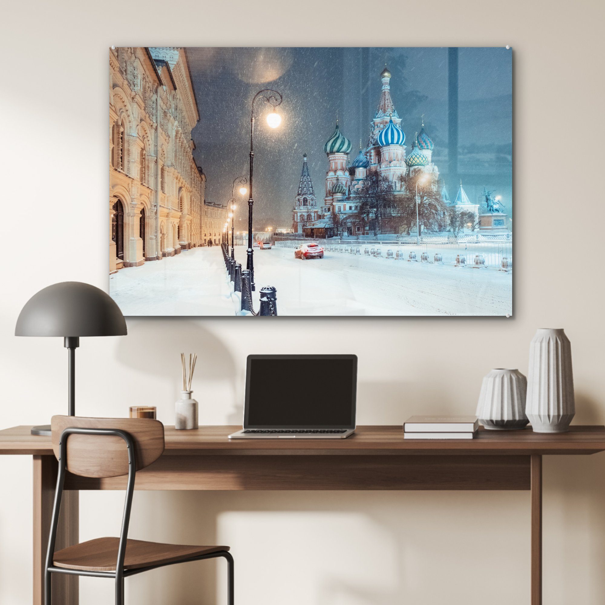 Moskau, St), Wohnzimmer MuchoWow Schneesturm Acrylglasbilder (1 Schlafzimmer & in Acrylglasbild