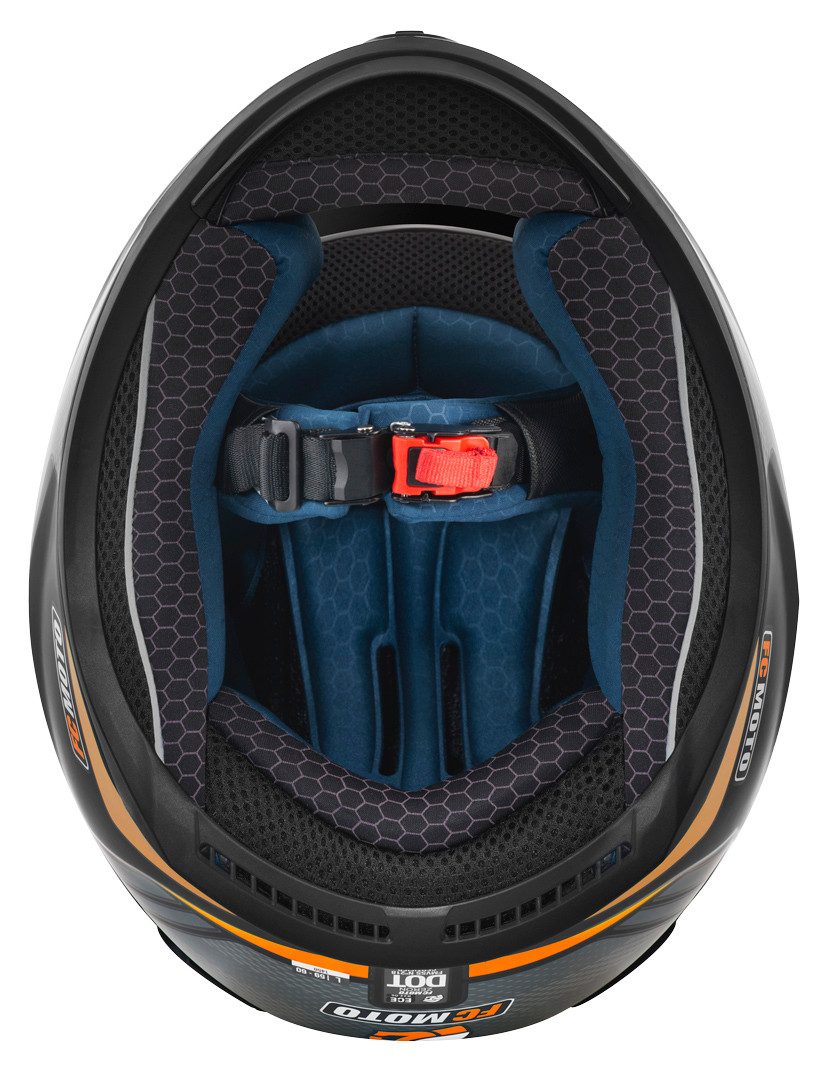 FC-Moto Motorradhelm FF114B Zeron Helm, vorbereitet für Pinlockscheibe,herausnehmbares Innenfutter