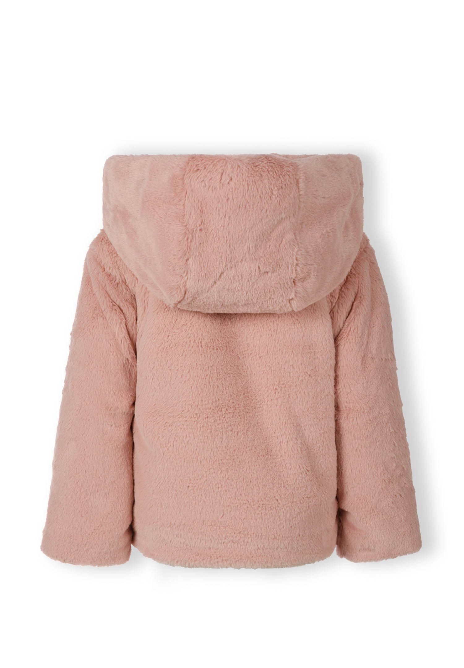 MINOTI Fellimitatjacke Teddy-Übergangsjacke mit Kapuze und verdeckten Druckknöpfen (2y-14y) kuschelig