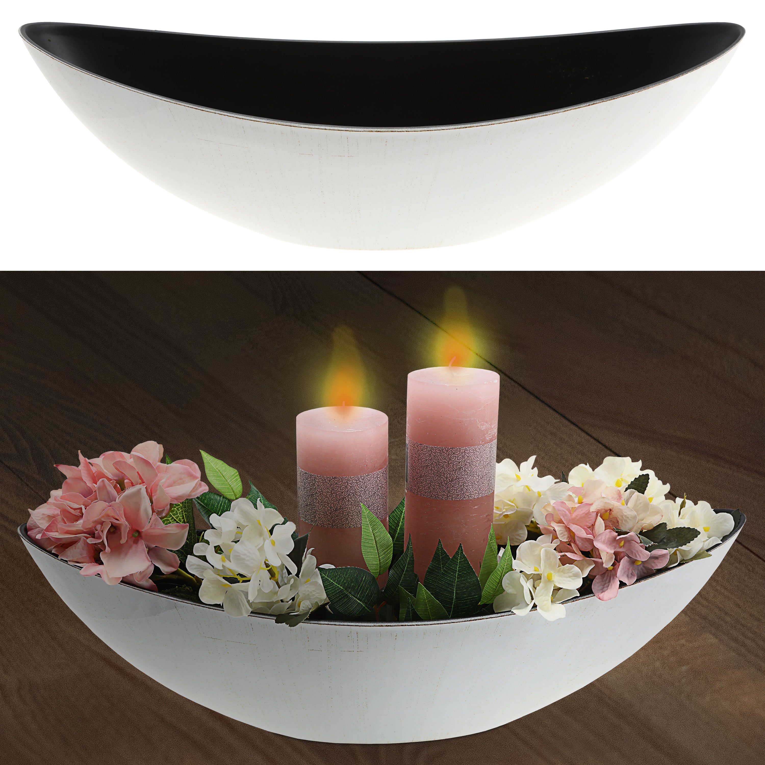 CEPEWA Dekoschale Dekoschale oval weiß schwarz günstig online kaufen