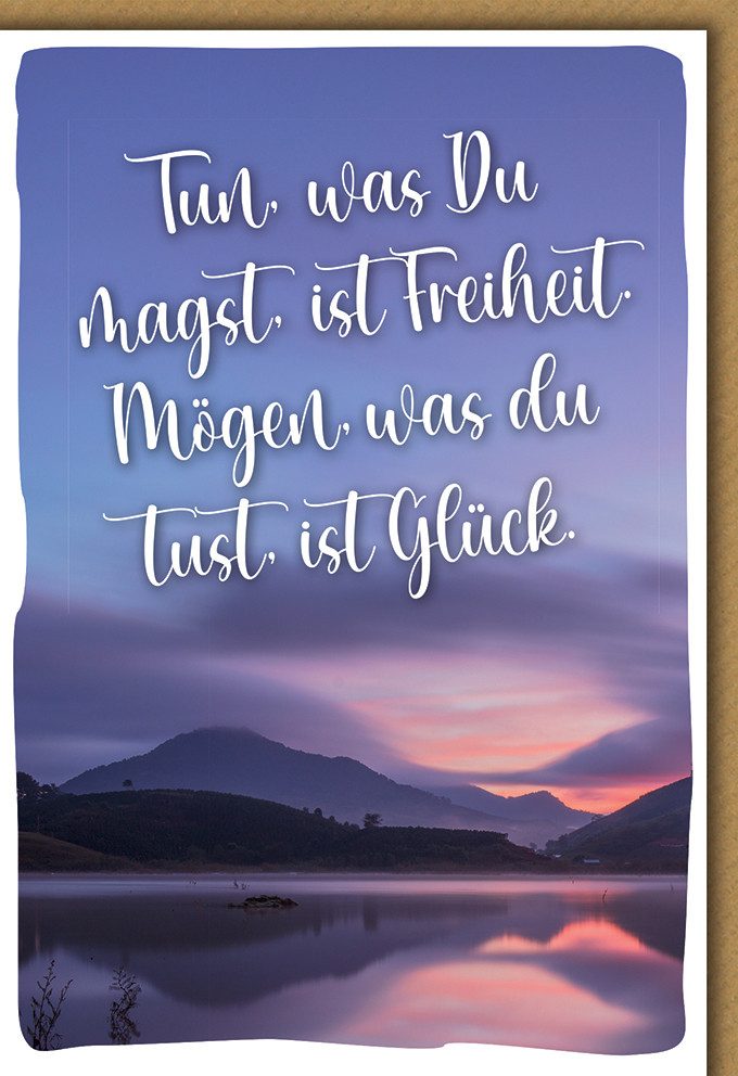 Grußkarten Allgemeine Wünsche - Karte mit Umschlag - Glück und Freiheit