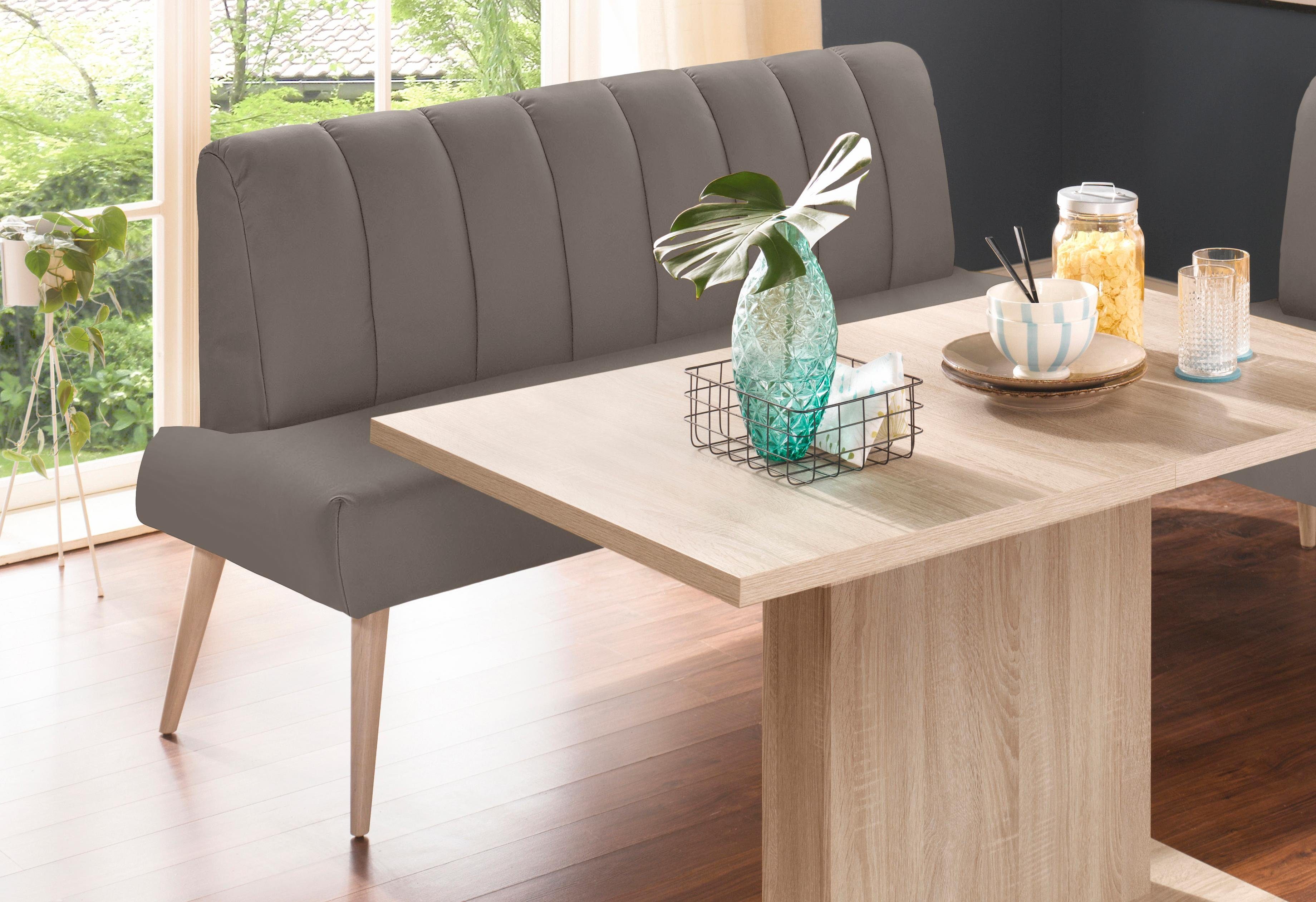 exxpo - sofa fashion Sitzbank Costa, moderne Rückensteppung, bequem und elegant, hoher Holzfuß, hochwertige Detailverarbeitung, Frei im Raum stellbar