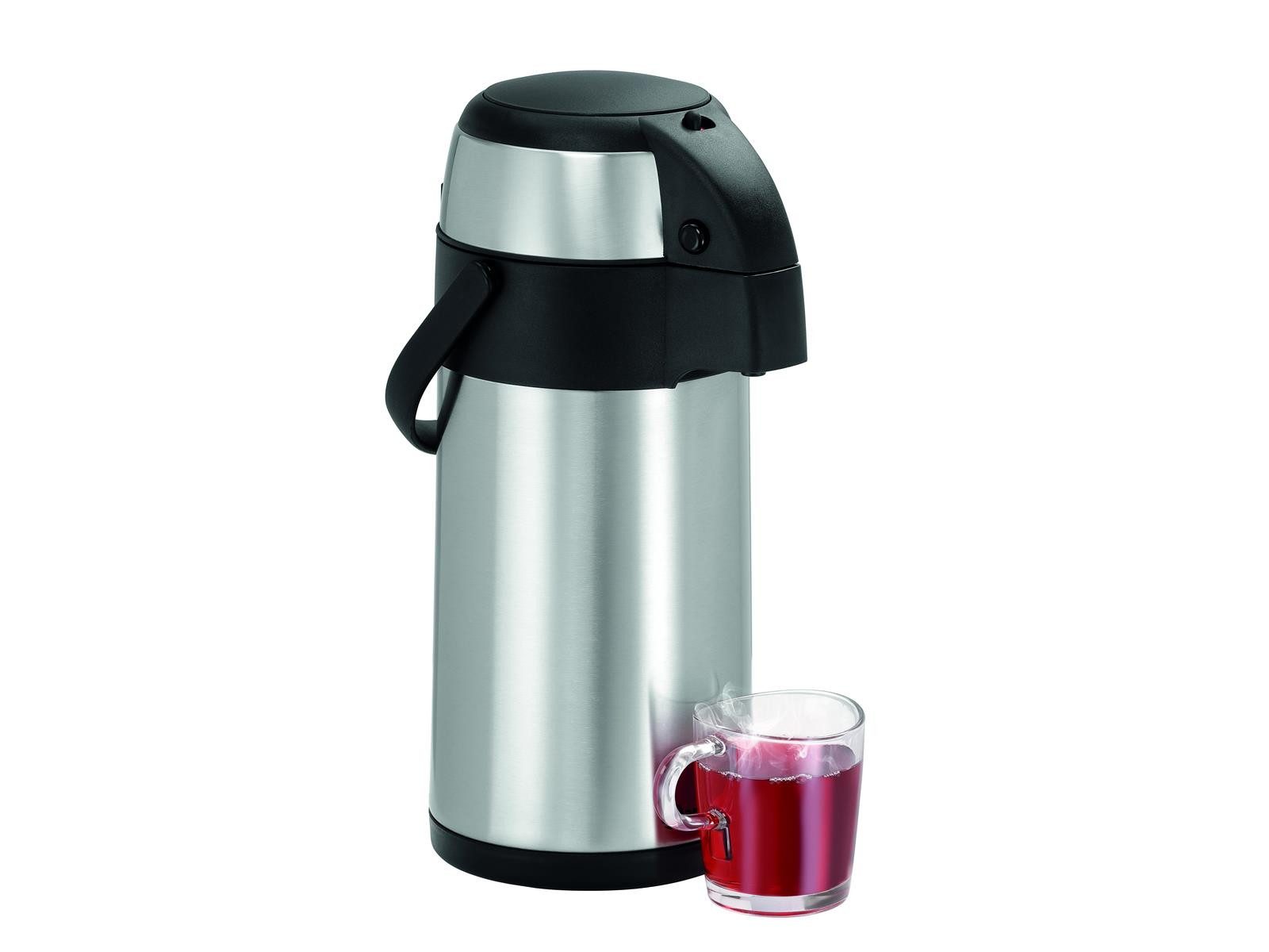 Bartscher Pump-Isolierkanne Isolierpumpkanne 3L, 3 Liter, Edelstahl, 150992