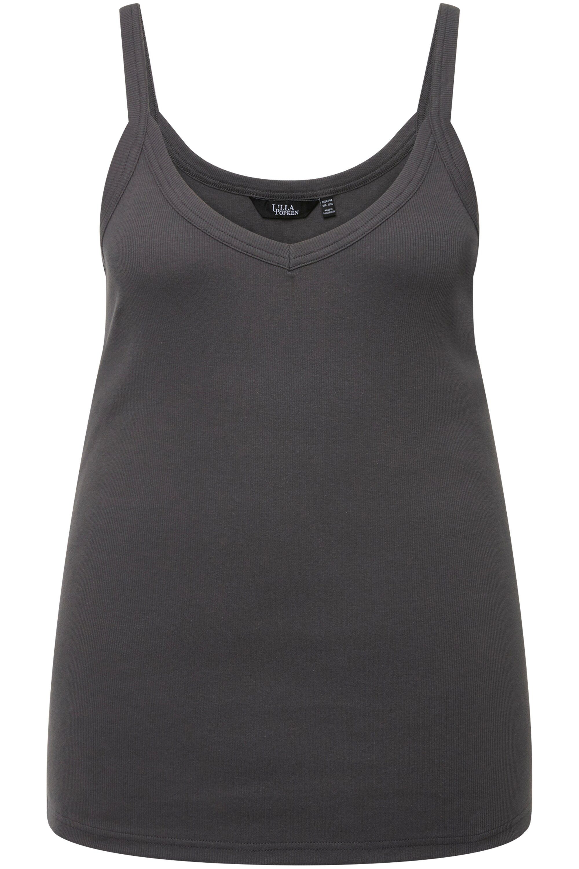 Ulla Popken Longtop Ripptop Slim V-Ausschnitt ärmellos schmale Träger günstig online kaufen