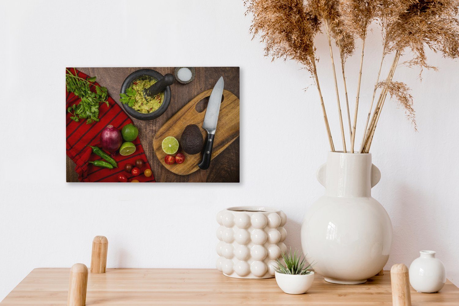 OneMillionCanvasses® Leinwandbild Kräuter Jalapeño-Paprika, Wandbild einschließlich und Gewürze, Aufhängefertig, St), Leinwandbilder, 30x20 Wanddeko, cm (1