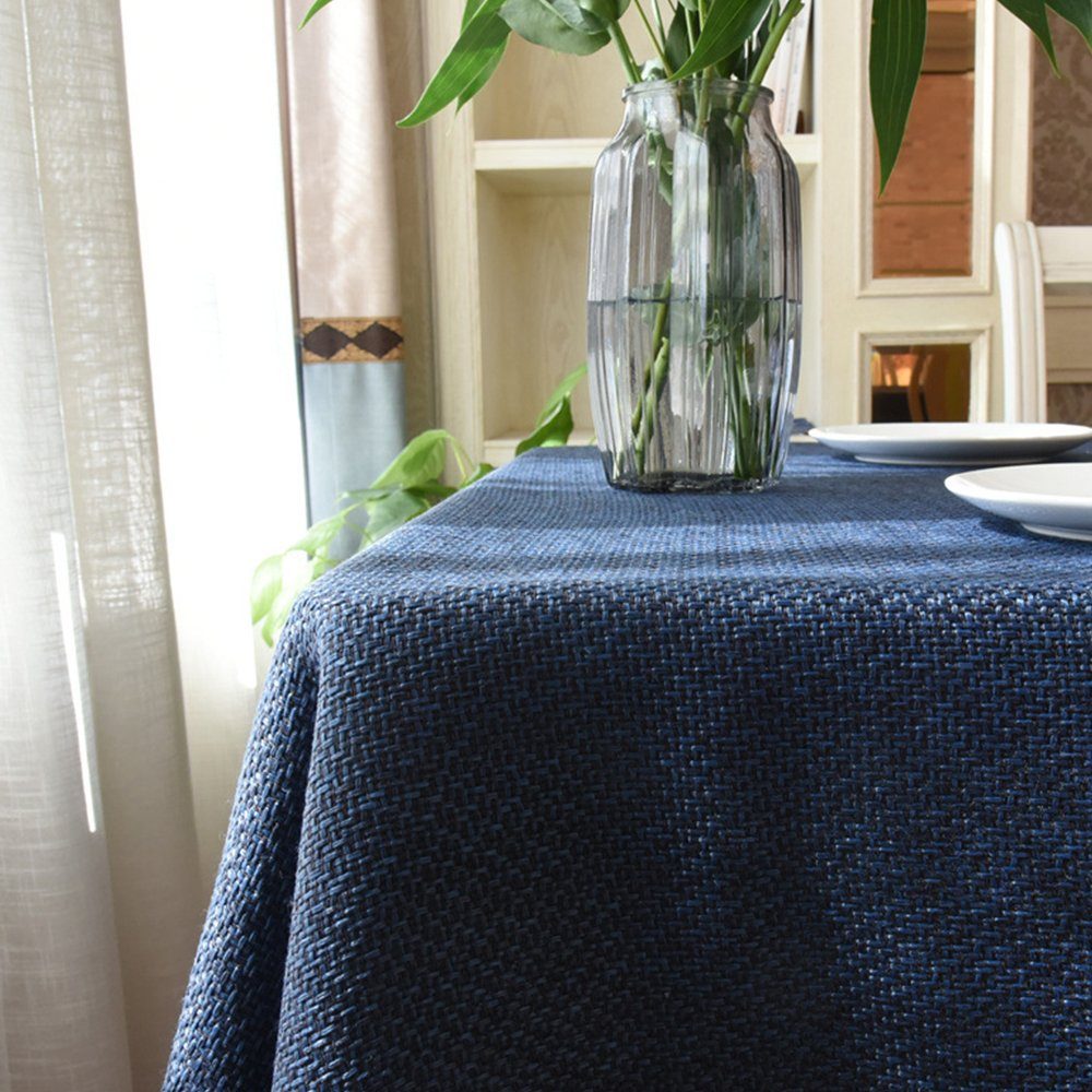 Wasserdicht 135x240 cm Eckig Tischwäsche Blau Leinendecke Tischdecke FELIXLEO Tischdecke