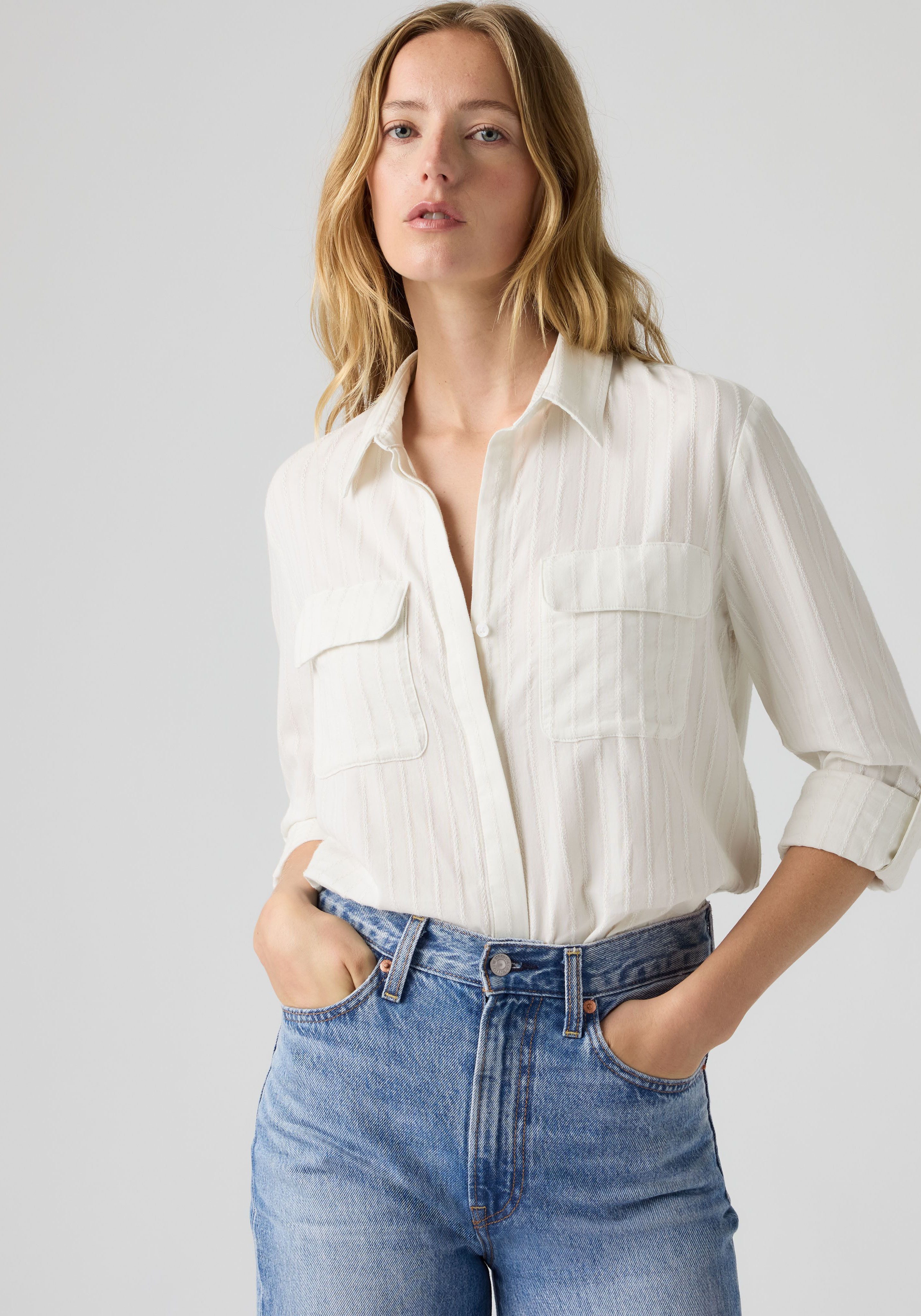 Levi's® Hemdbluse Krempelärmel mit Riegel