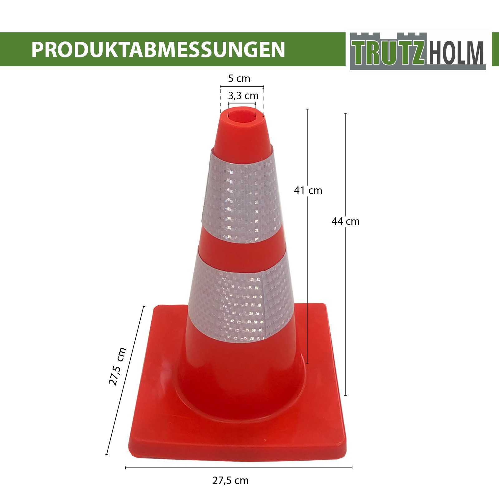 TRUTZHOLM Pylonen 2x Verkehrsleitkegel flexibel bruchsicher reflektierend Warnkegel