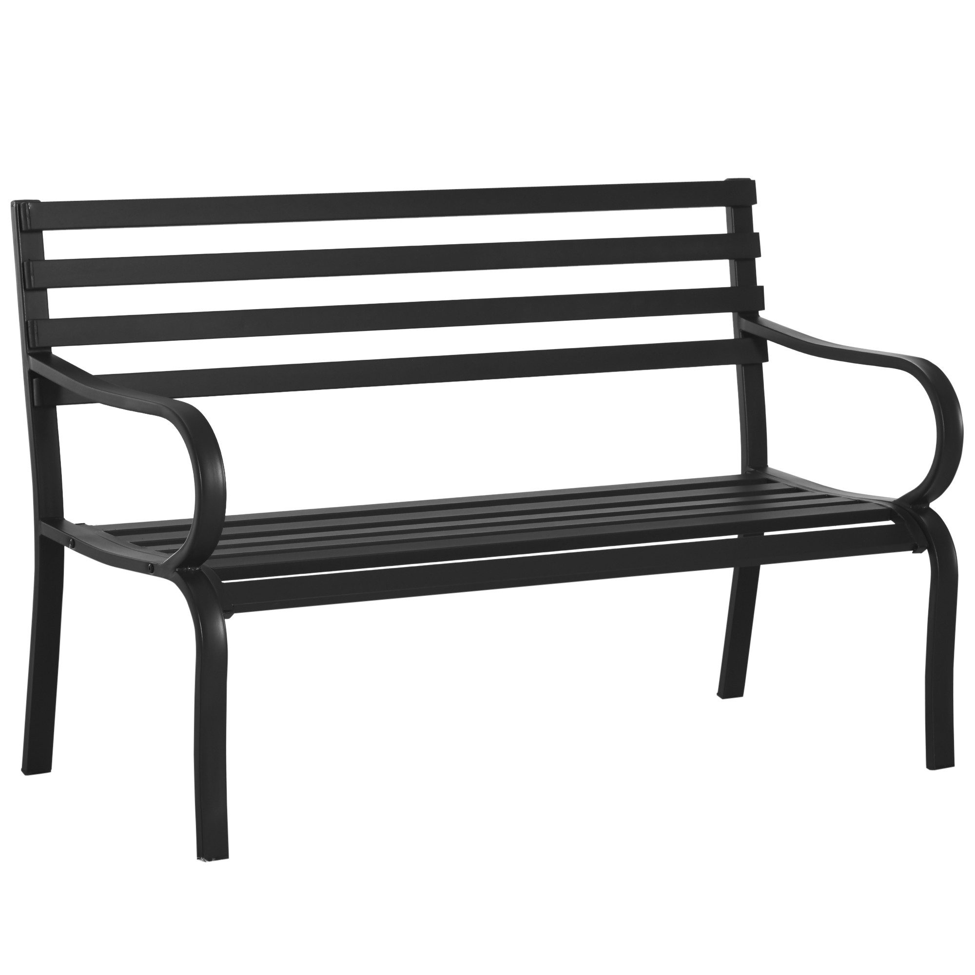 furnicato Gartenbank Metall schwarz 127x58x82 cm für 2 Personen