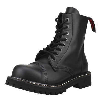 ANGRY ITCH Angry Itch 08-Loch Leder Stiefel Schwarz Größe 40 Schnürstiefel aus echtem Leder, mit Stahlkappe