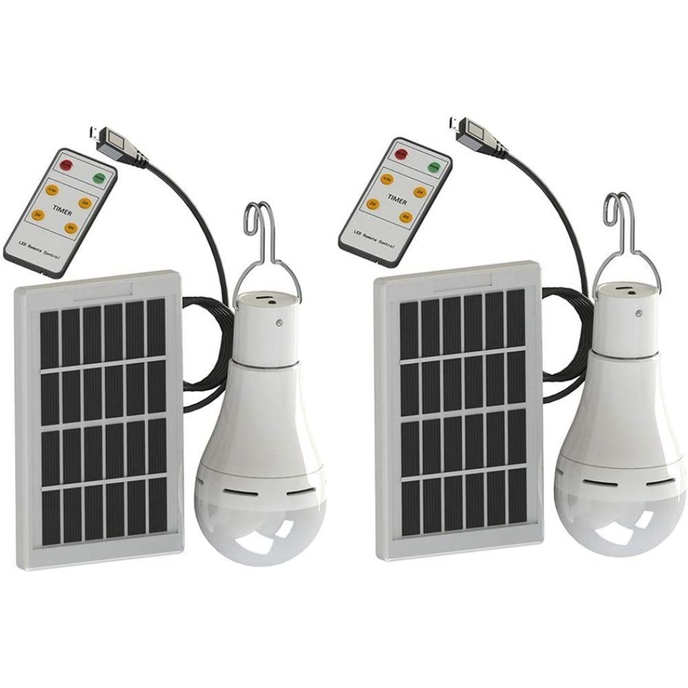 GelldG Leuchtmittel, LED solarbetrieben Solarlampe, Solarleuchte Fernbedienung, LED mit