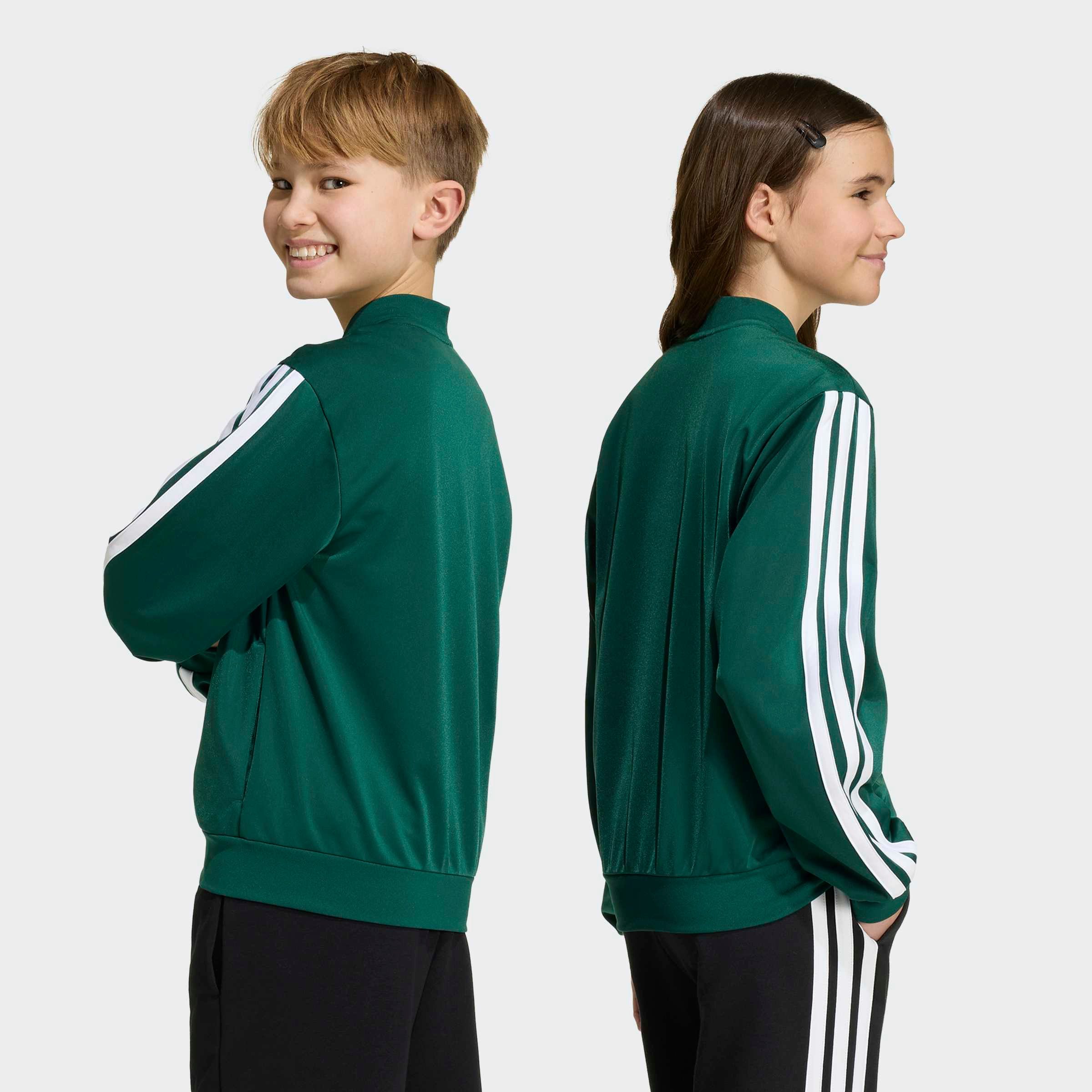 adidas Sportswear Outdoorjacke J 3S FZ TR TT für Kinder, mit Reißverschluss, aus Polyester