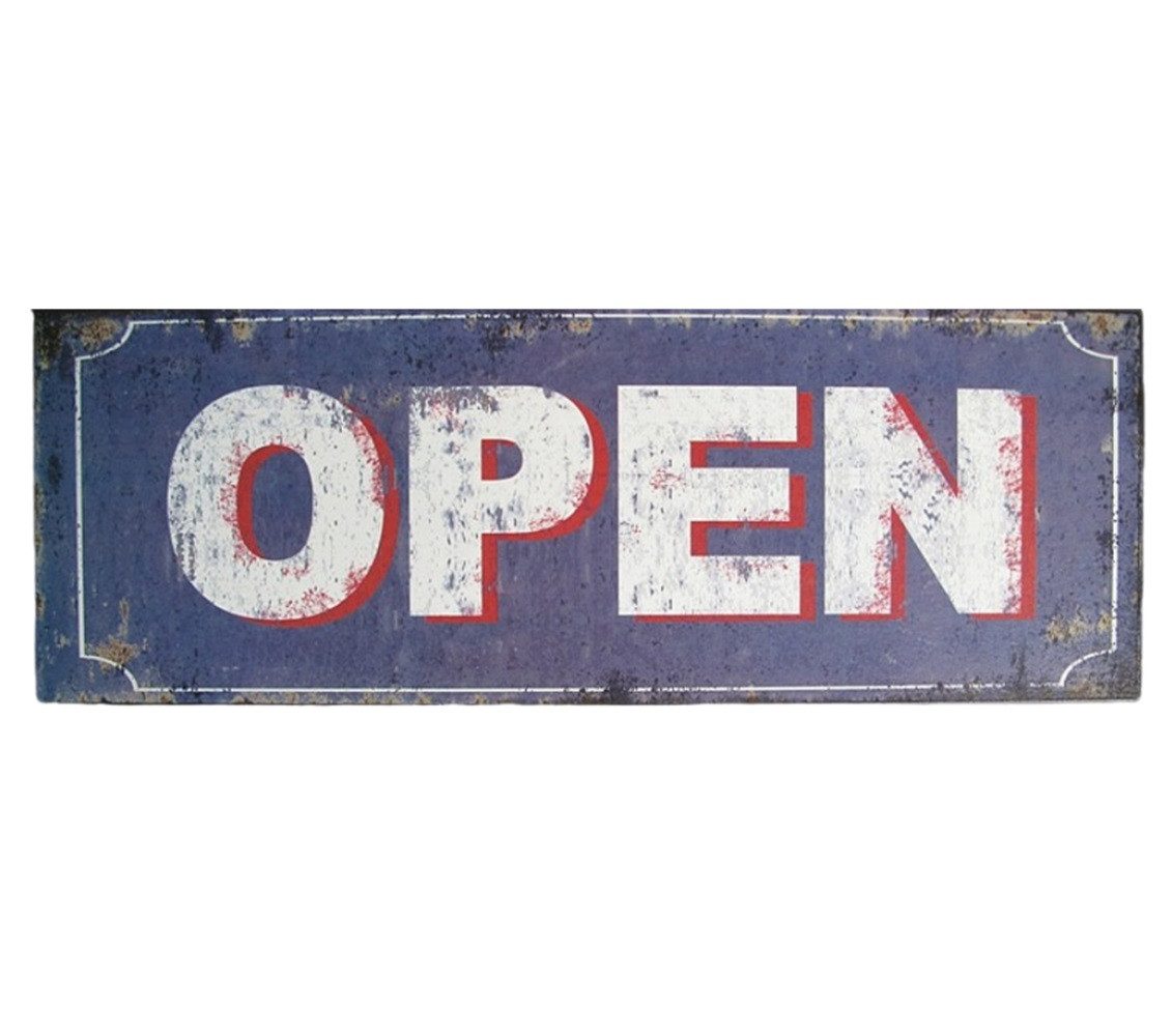 Metallschild Blechschild Reklameschild Open Wandschild 13x36 cm