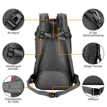 NULSTA Tourenrucksack Trekkingrucksack 60 Liter Wanderrucksack Reiserucksack für Reisen, Rucksack Herren Große Pack wasserdichte