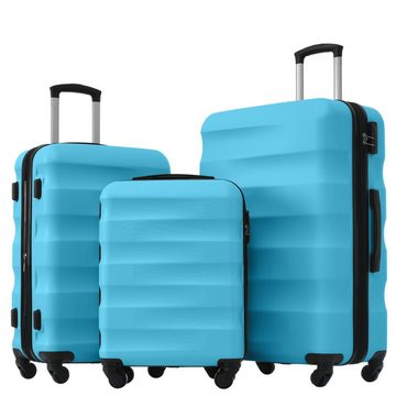 REDOM Kofferset Trolleyset, 4 Rollen, (Reisekoffer Handgepäck, Rollkoffer), aus hochwertigem PVC-Material