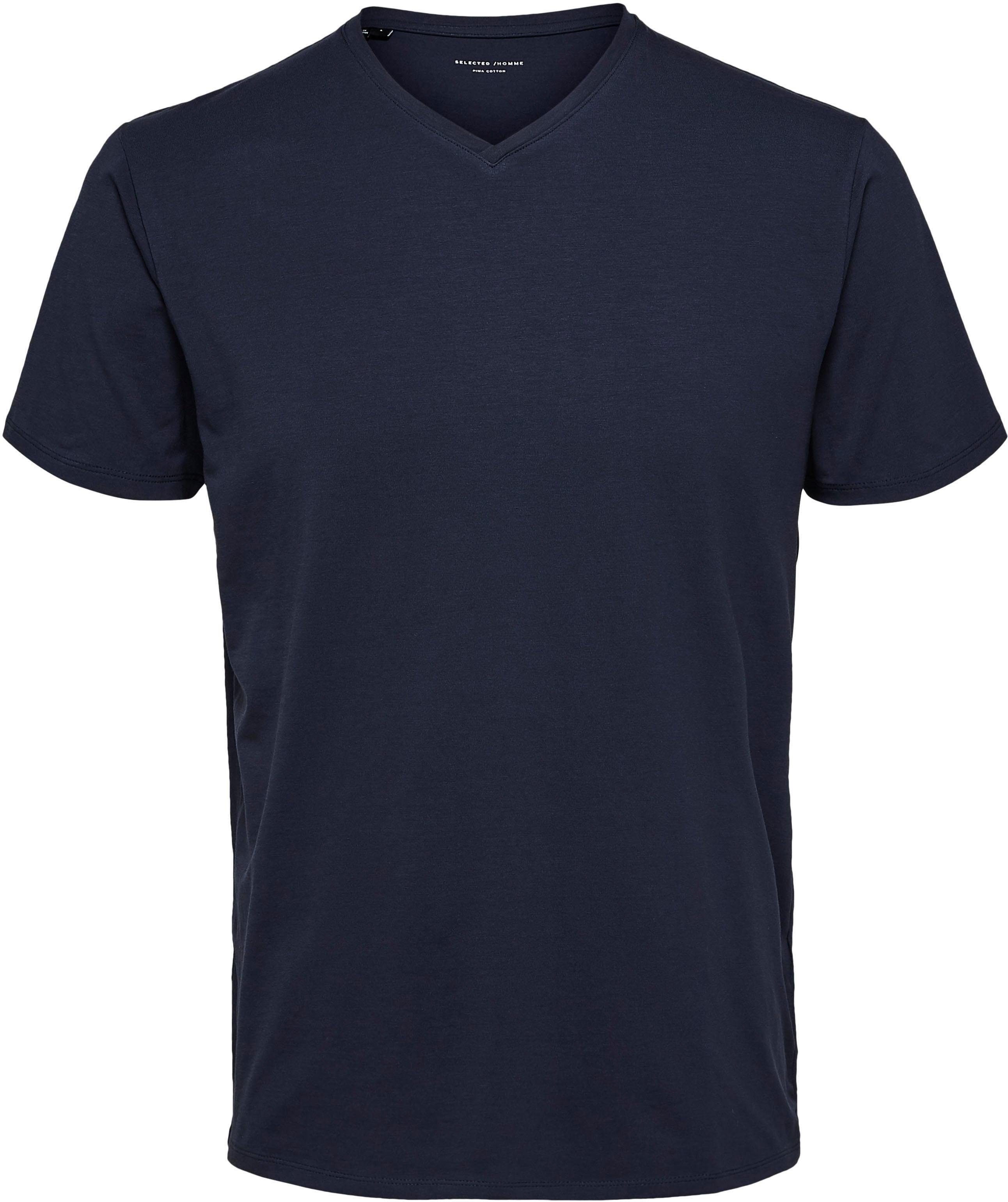 SELECTED HOMME V-Shirt Basic V-Shirt Navy Blazer