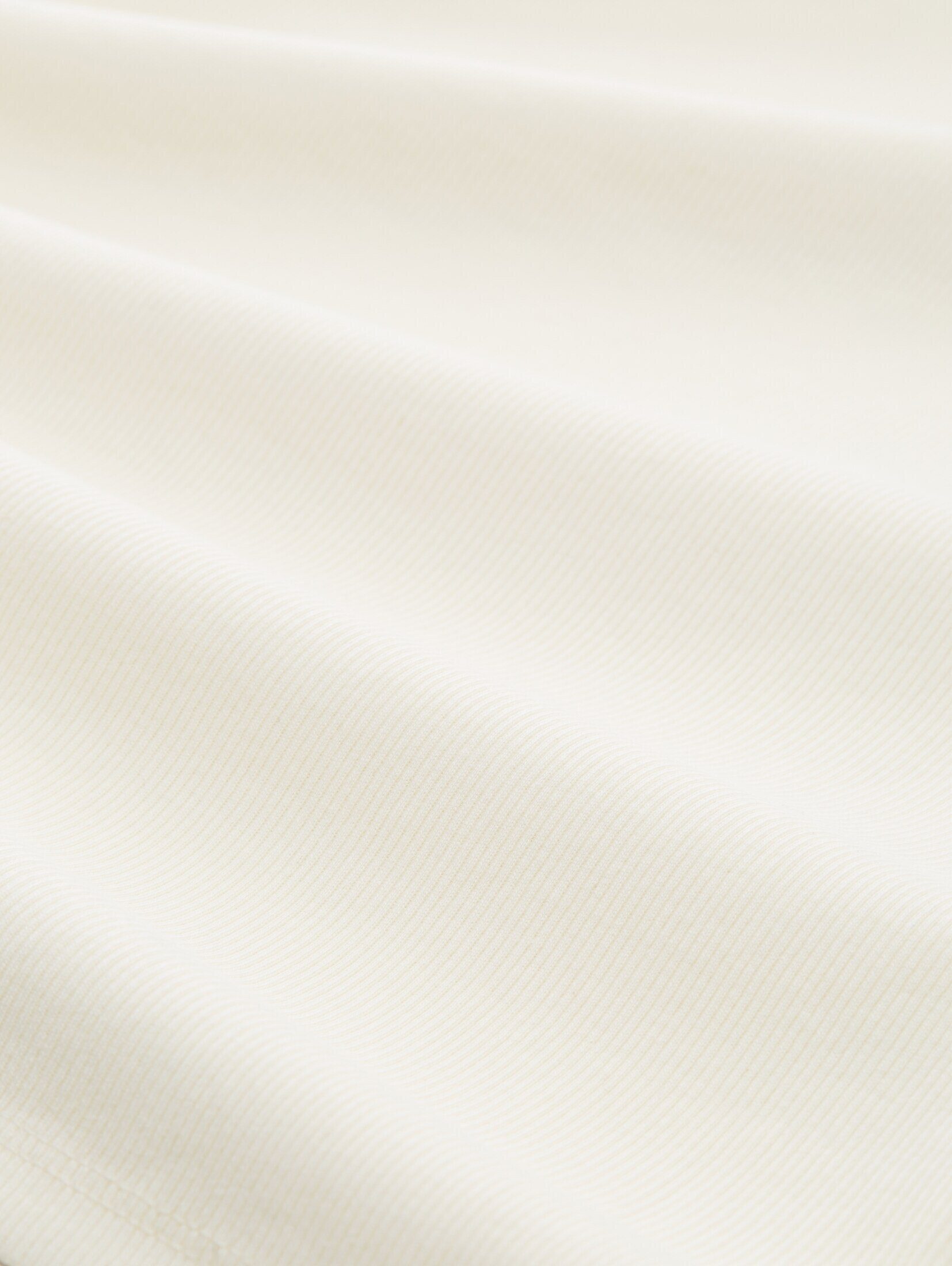 Langarmshirt soft beige Ausschnitt neutral Carmen TOM T-Shirt mit Denim TAILOR