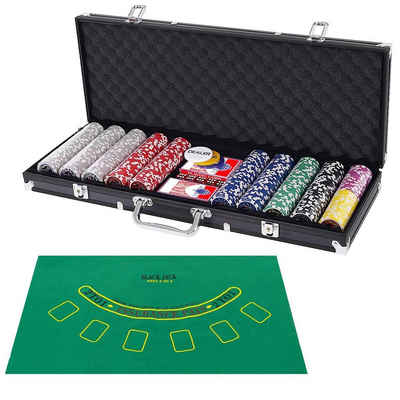 COSTWAY Spielwerkzeug Pokerset, (500-tlg), mit 2 Schlüsseln