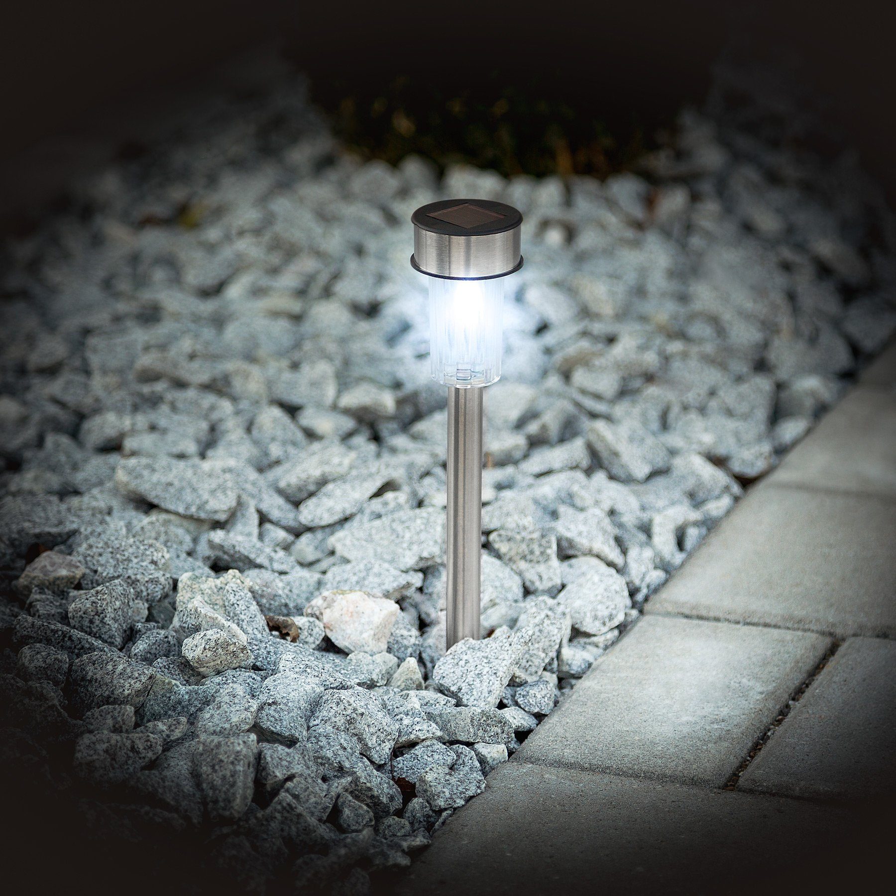 tectake Dämmerung, 24 Einschaltautomatik LED, LED Solarlampen, bei Lichtsensor LED Gartenstrahler