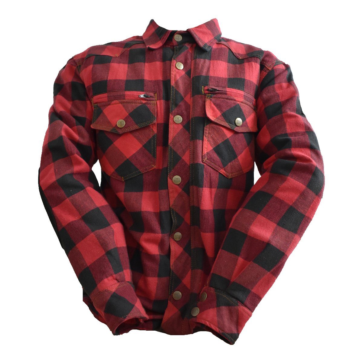 Bores Motorradjacke Bores Lumberjack Jacken-Hemd schwarz / rot Herren