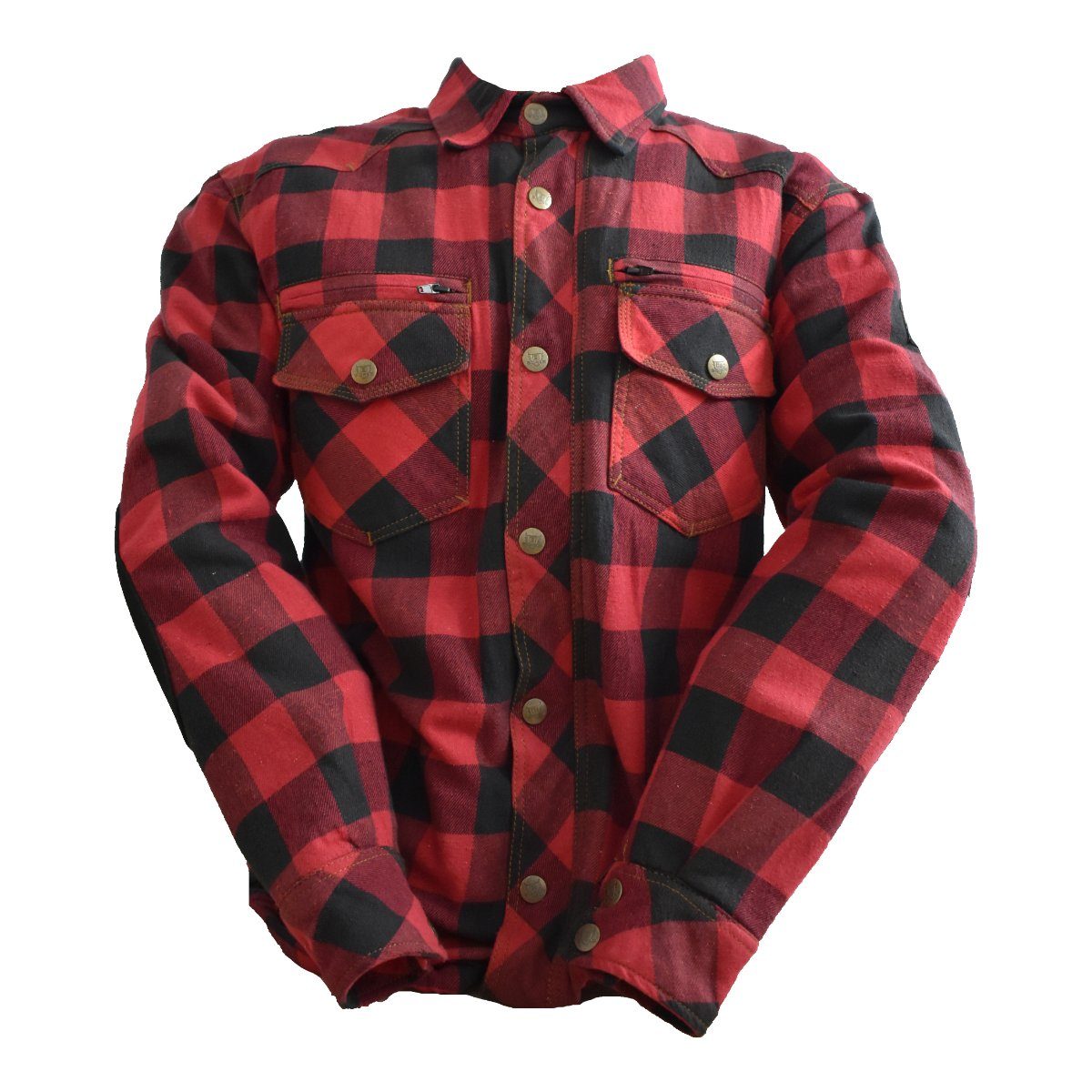 Bores Motorradjacke Bores Lumberjack Jacken-Hemd schwarz / rot Herren 3XL