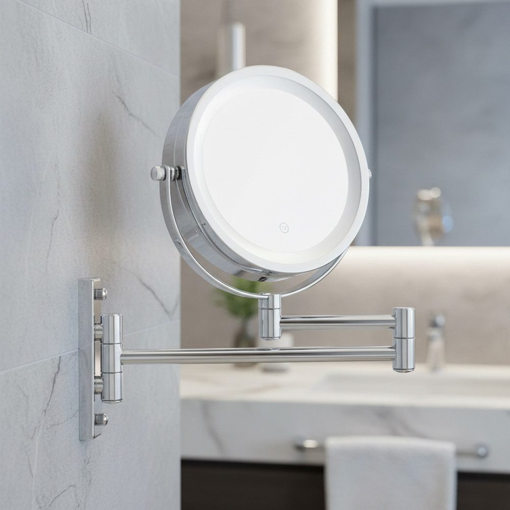 Mucola Kosmetikspiegel LED Schminkspiegel Kosmetikspiegel Vergrößerungsspiegel Wandspiegel (Stück, 1-St., Spiegel), Led, 10-fach Vergrößerung