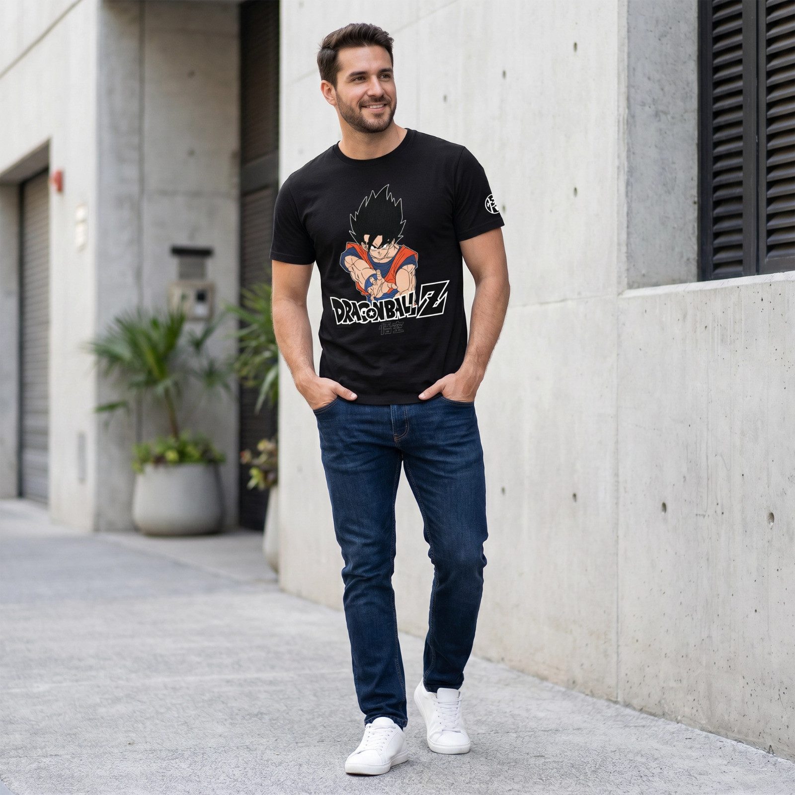 Dragon Ball Print-Shirt Dragon Ball Z Goku Herren kurzarm Shirt T-Shirt 100% Baumwolle M-XXL (1-tlg)
