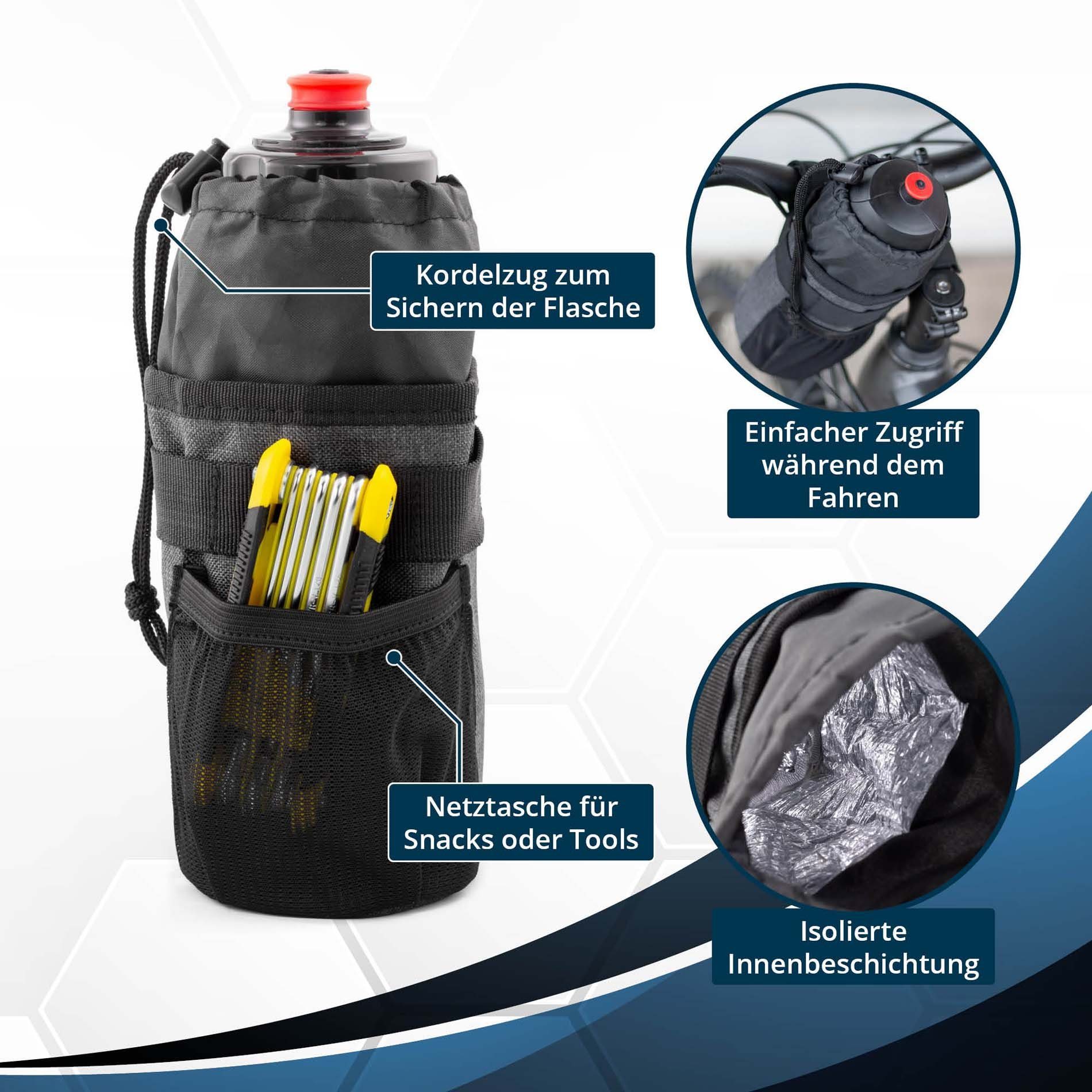 Rave Bike&Outdoor Fahrradtasche Lenker Iso-Flaschentasche, Thermo Getränkehalter