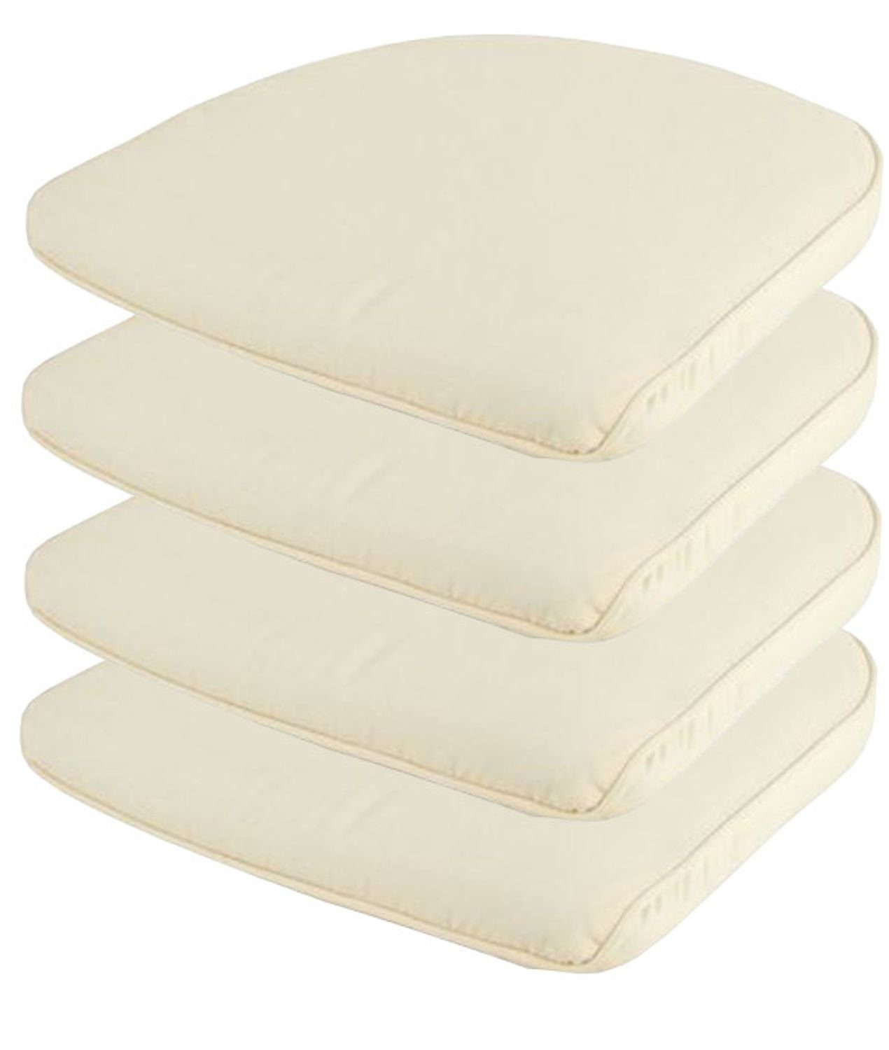 BURI Sesselauflage 4x Sitzkissen natur Stuhlkissen Gartenstuhl Sitzauflage günstig online kaufen