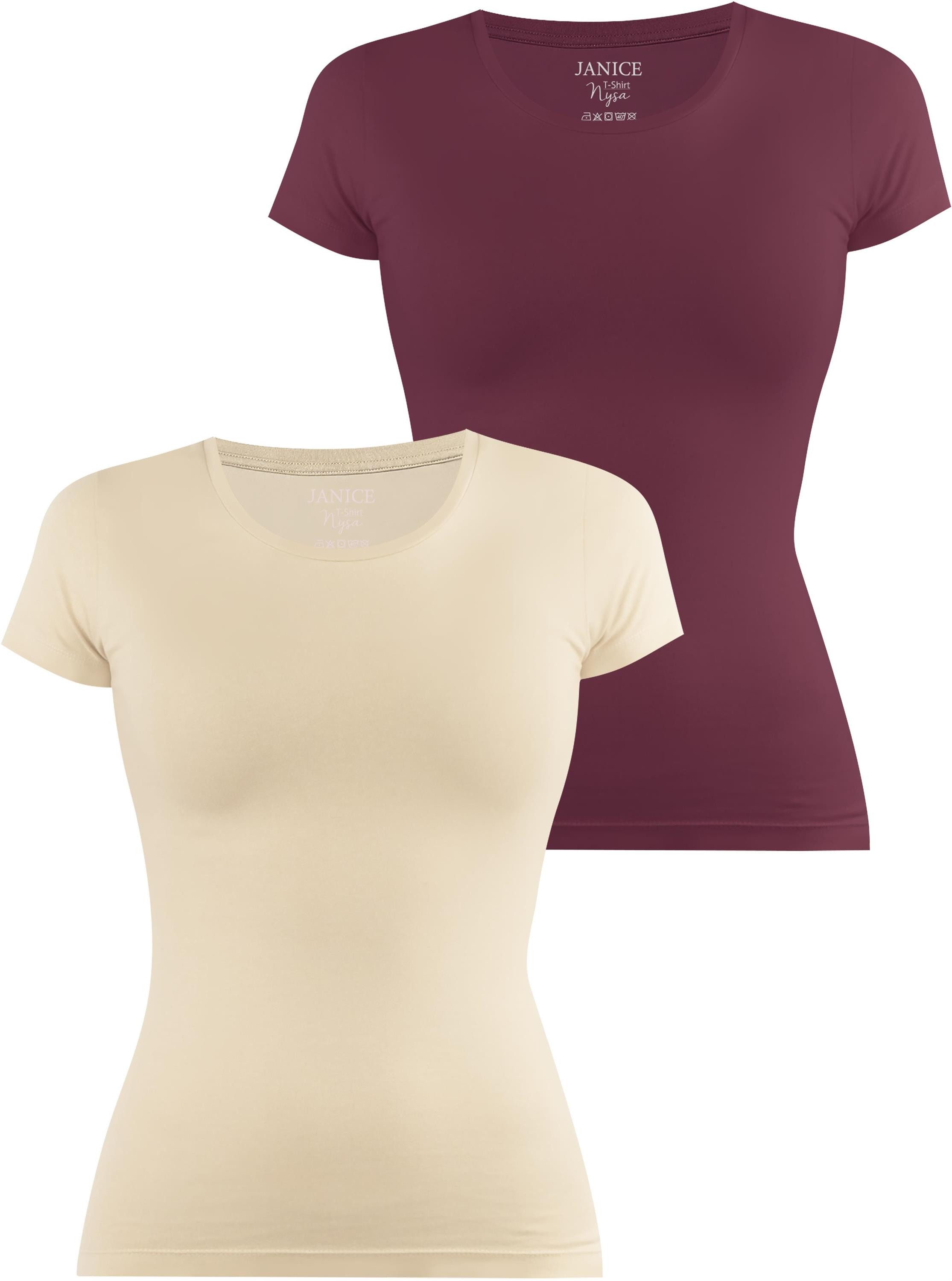 Kurzarmshirt 2 x Damen T-Shirt Nysa
