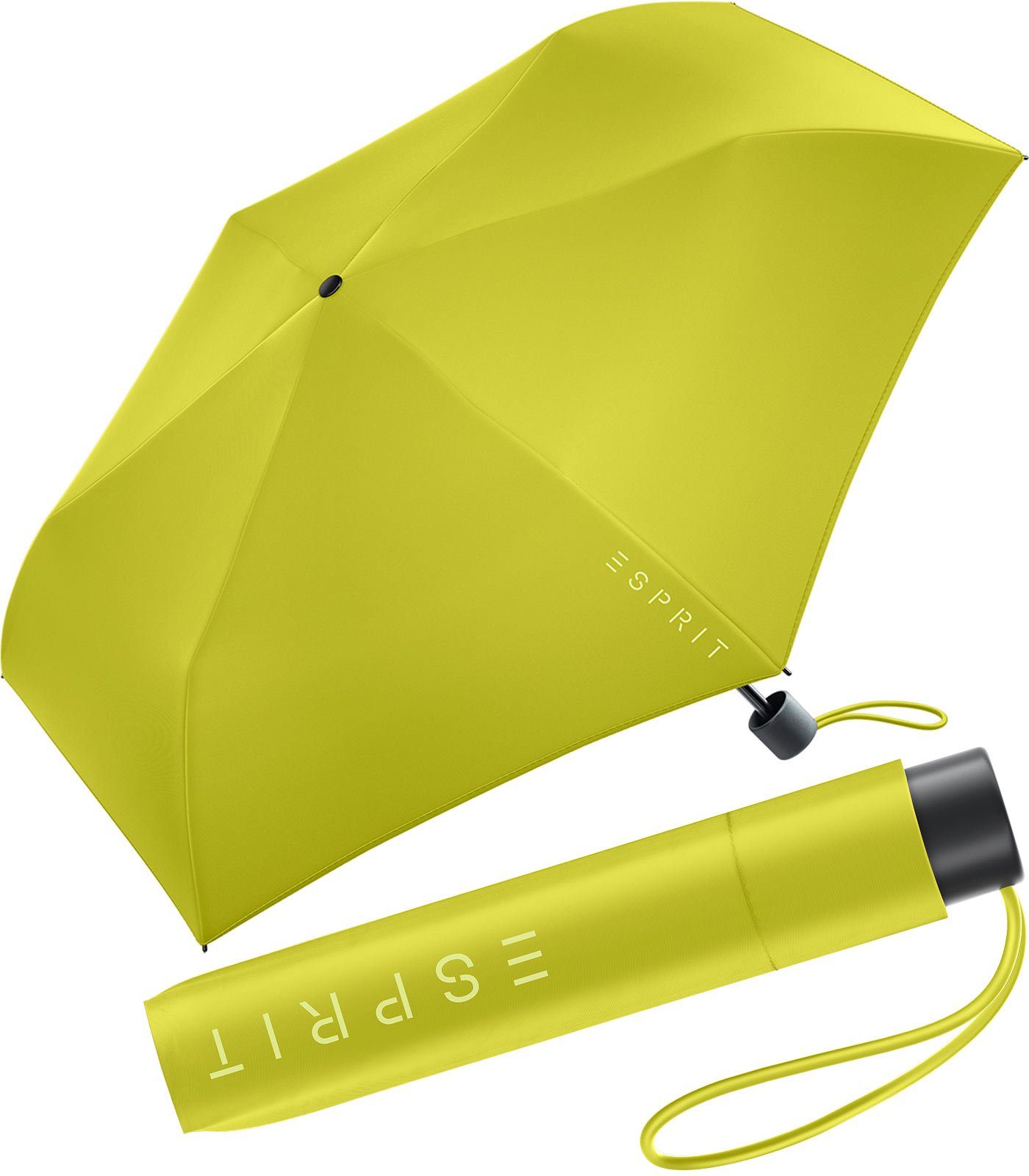 Esprit Langregenschirm Mini Regenschirm Damen Slimline HW 2023, in den neuen Trendfarben - apple green grün