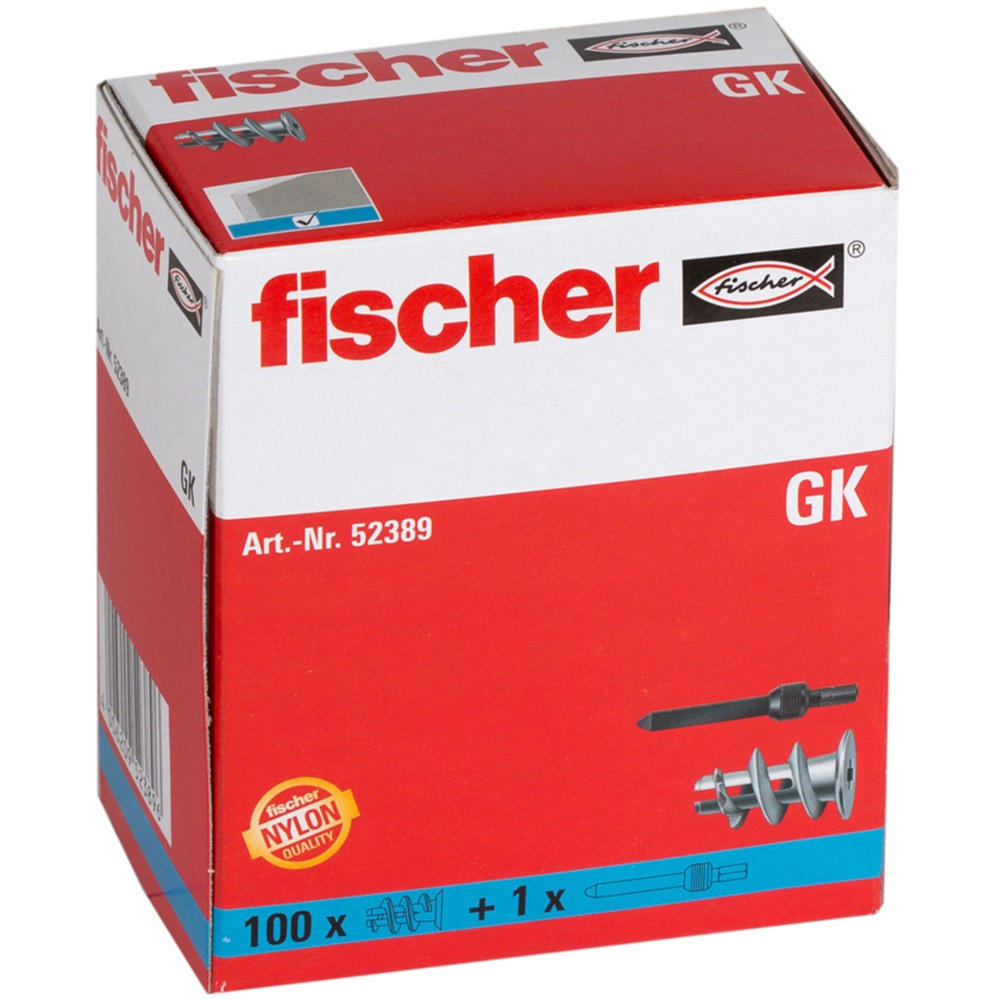 Fischer Befestigungstechnik Fischer Universaldübel fischer Gipskartondübel GK, Dübel, (100 Stück)