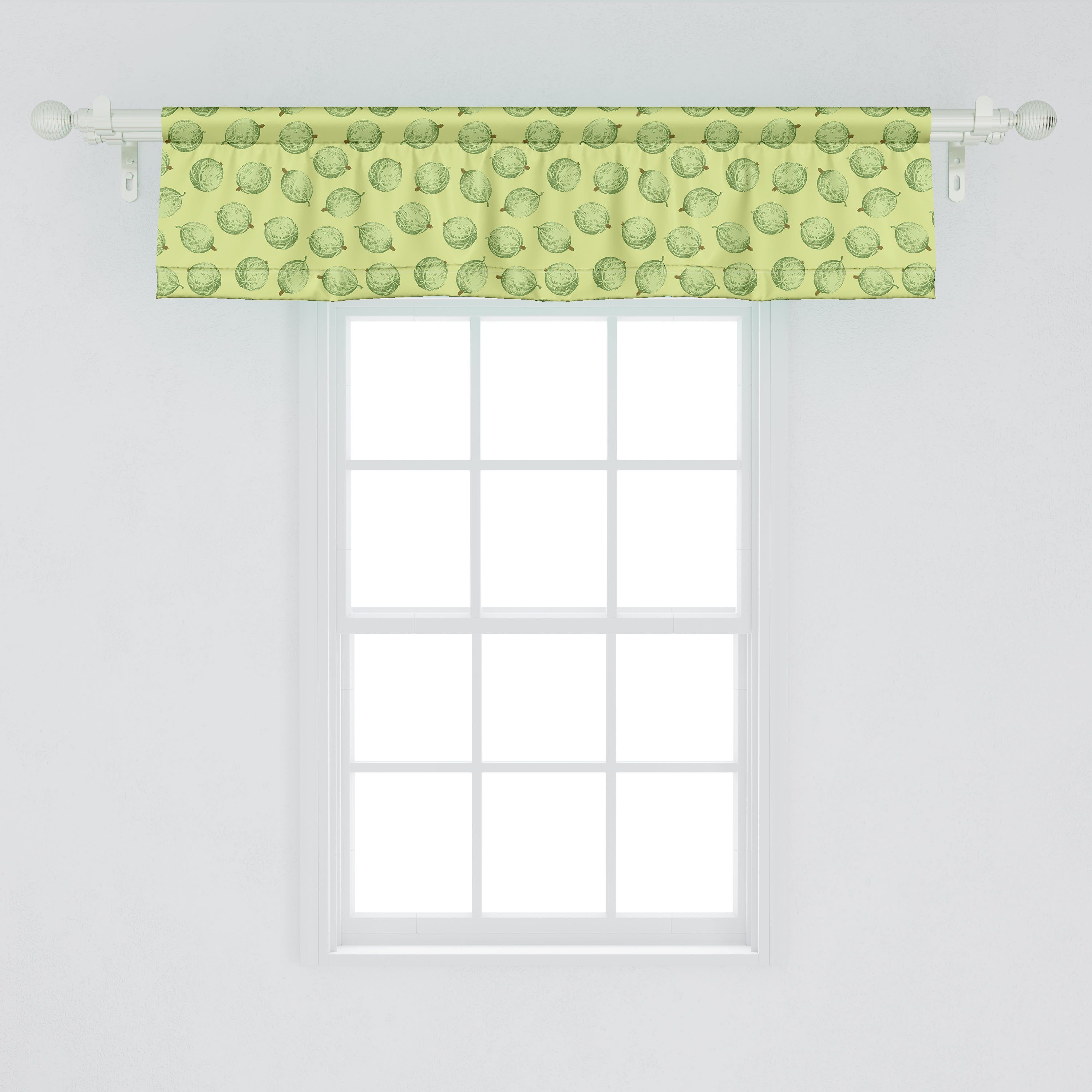 Scheibengardine Vorhang Volant für Exotische Microfaser, Abakuhaus, Küche Stangentasche, Schlafzimmer Stachelbeeren mit Dekor Tasty Obst