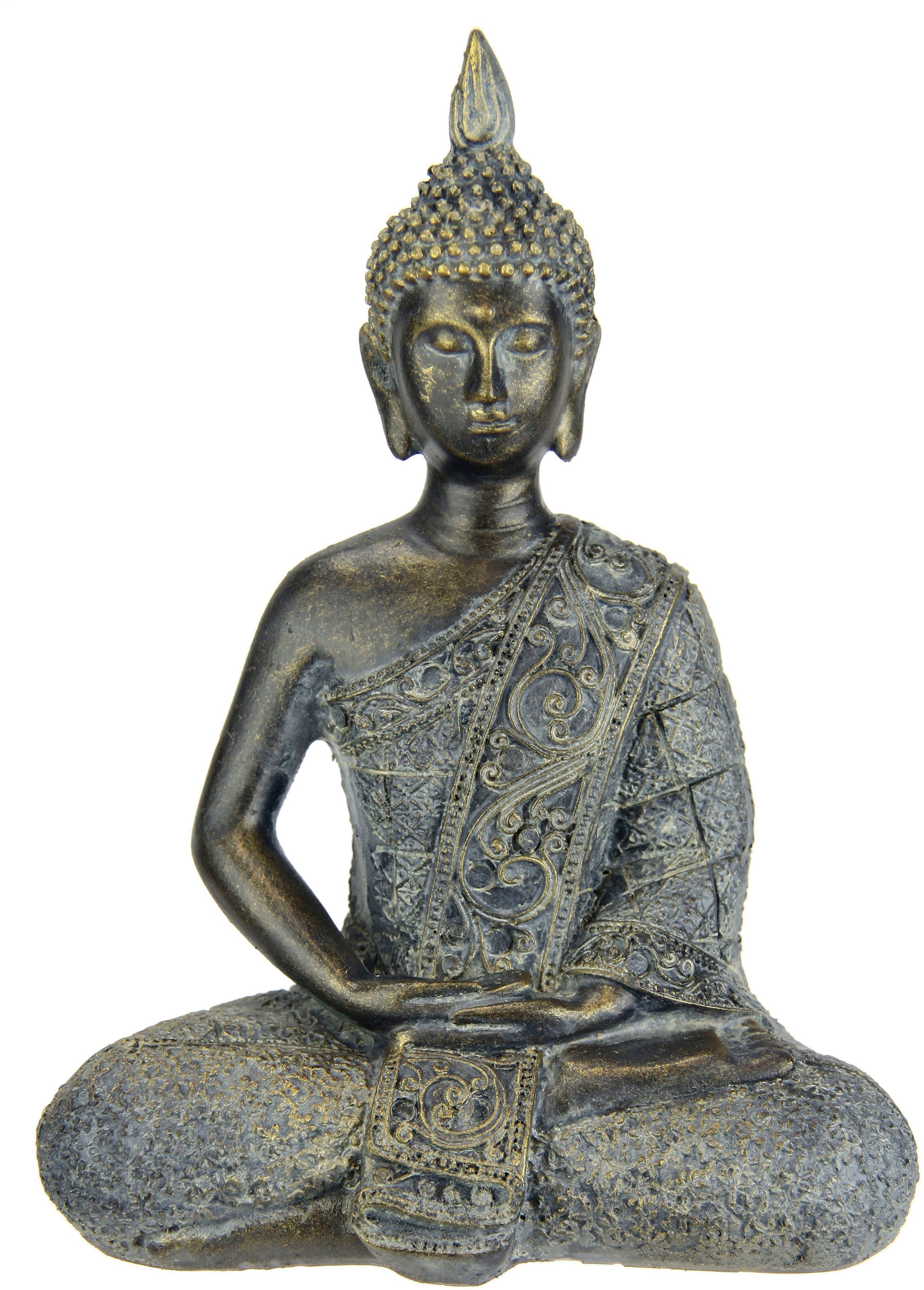 I.GE.A. Dekofigur Buddha Figur sitzend meditierend Statue Figuren Skulptur (1 St), Garten-Figur Wohnaccessoire