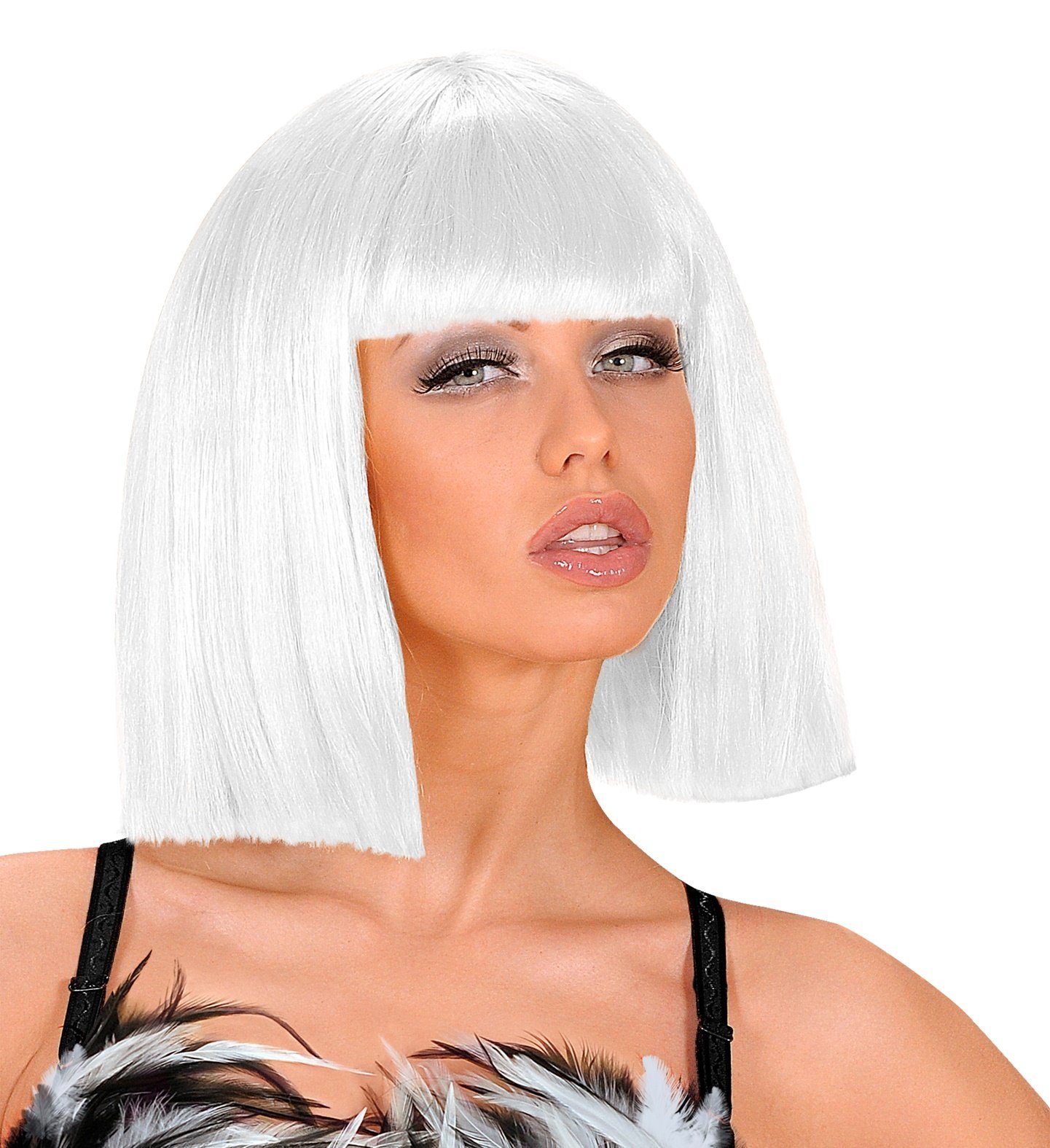 Kostüm-Perücke Damen Longbob Perücke 'Showgirl', Weiß