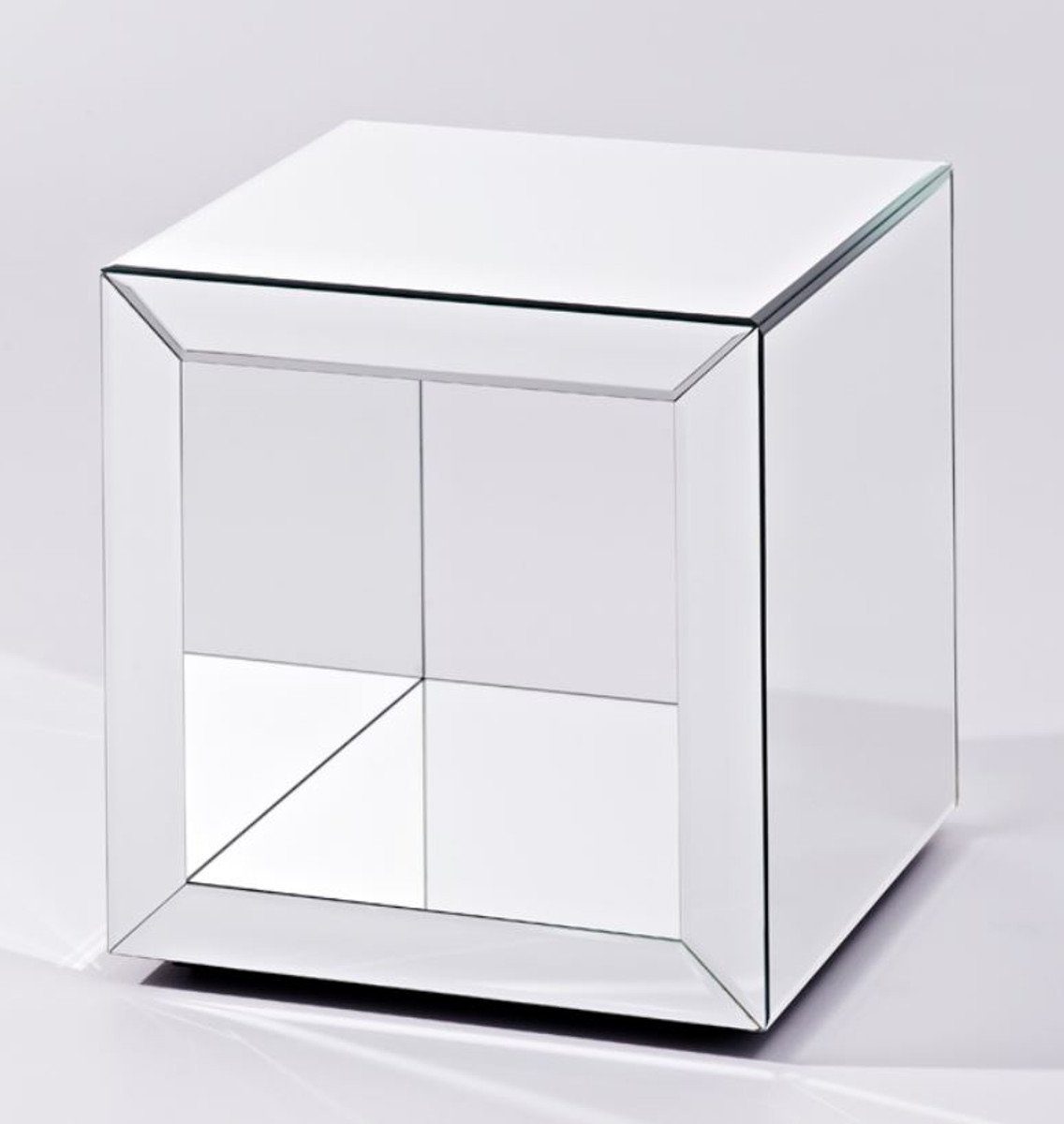Beistelltisch - x Beistelltisch H. 46 Designer cm Wohnzimmermöbel im Padrino 48 46 x Casa Luxus Spiegelglas Design Würfel