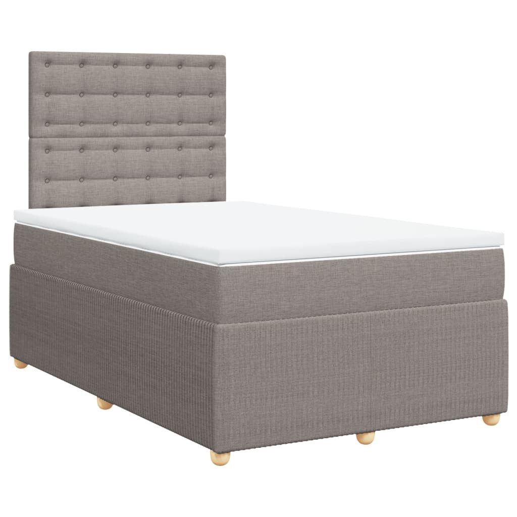vidaXL Bett Boxspringbett mit Matratze Taupe 120x190 cm Stoff