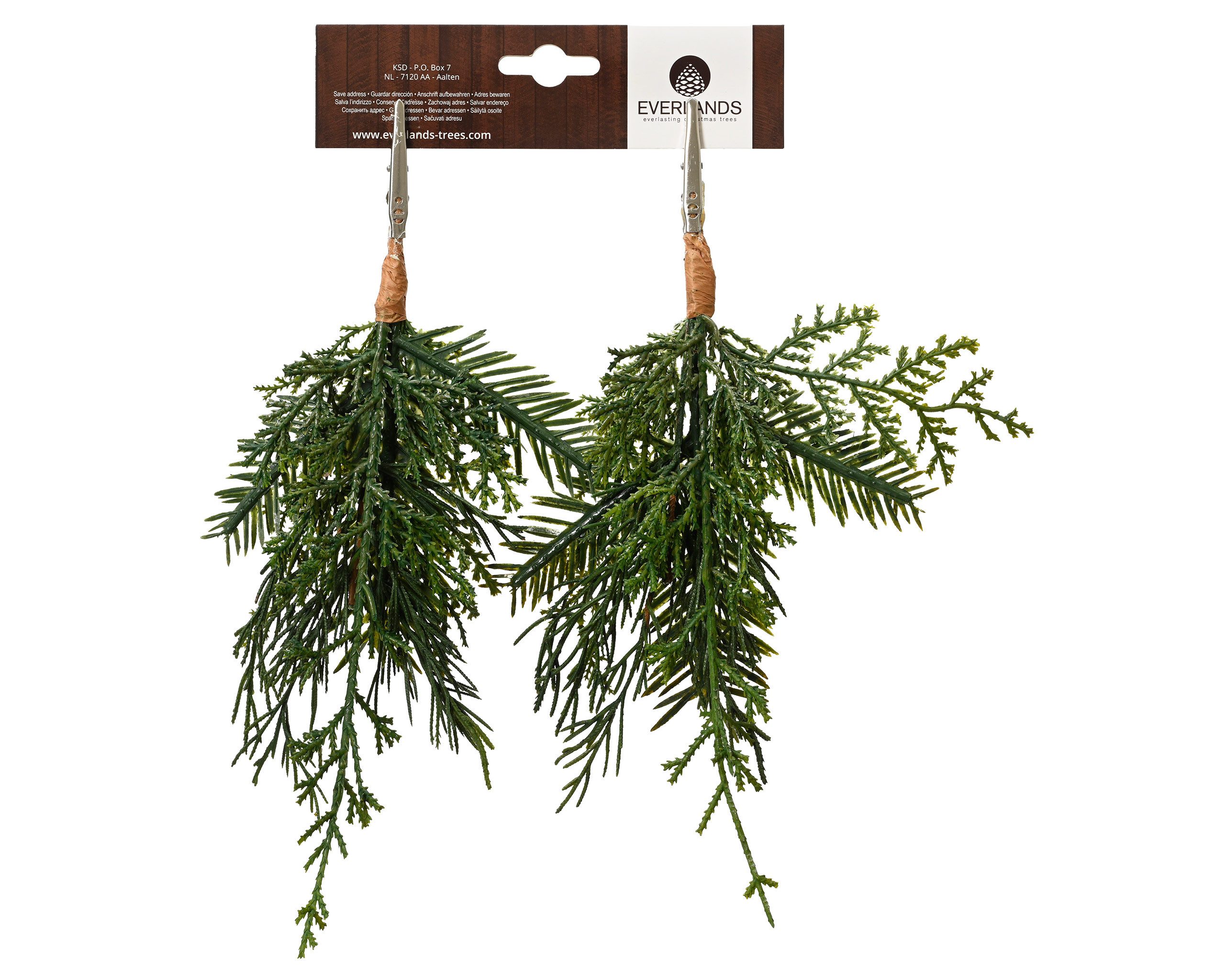 Kunstzweig, Kaemingk, Künstliche Zweige mit Clip 22cm 2er Set
