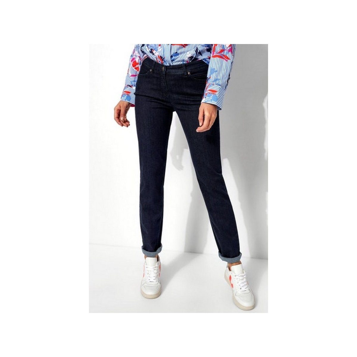 dunkel-blau 5-Pocket-Jeans (1-tlg) TONI