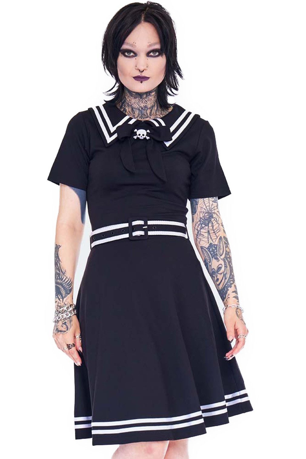 Jawbreaker Skaterkleid Sailor Skull Goth Gothic Gürtel Schädel Totenkopf Matrose