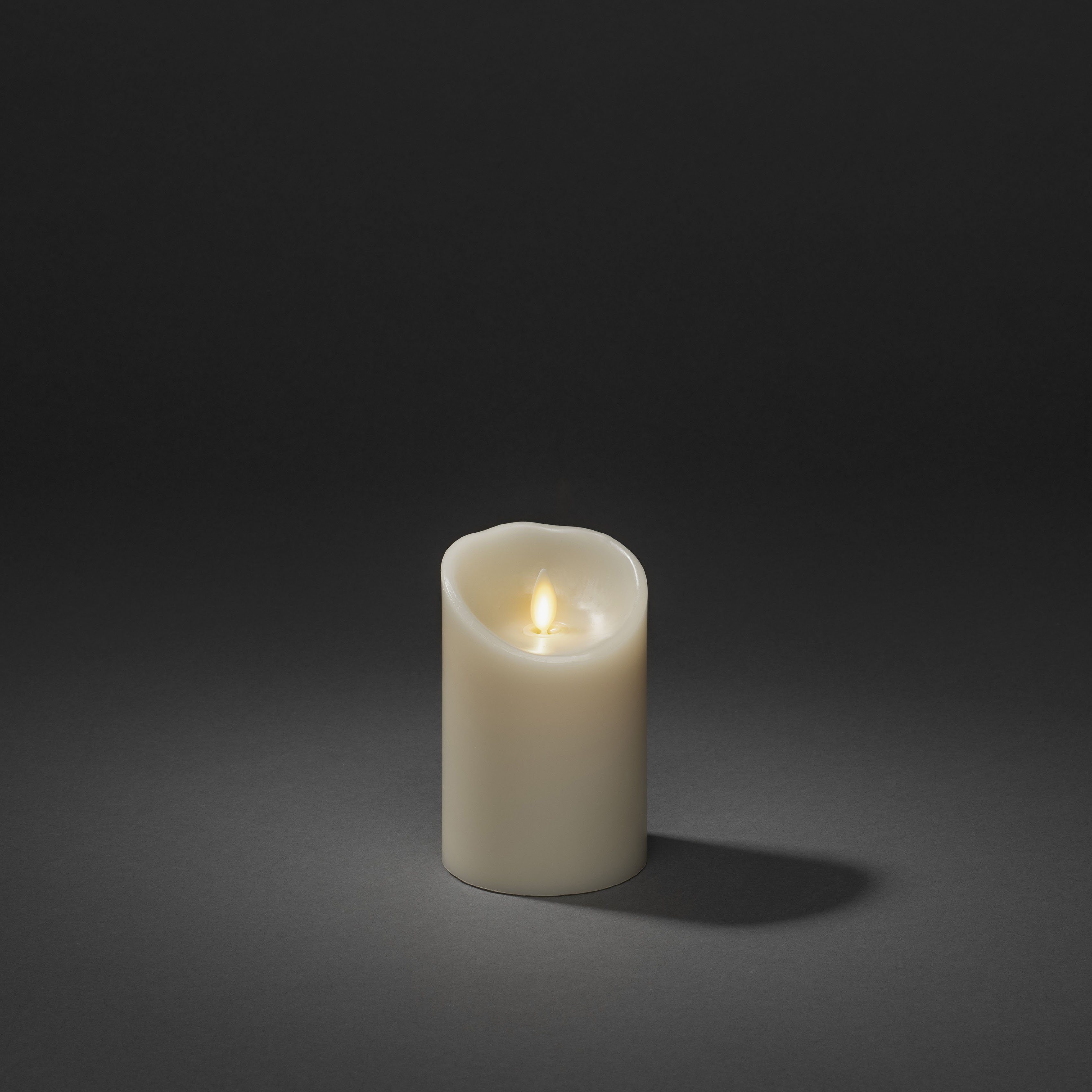 KONSTSMIDE LED-Kerze (1-tlg), LED Echtwachskerze cremeweiß, mit 3D Flamme und geschmolzener Kante