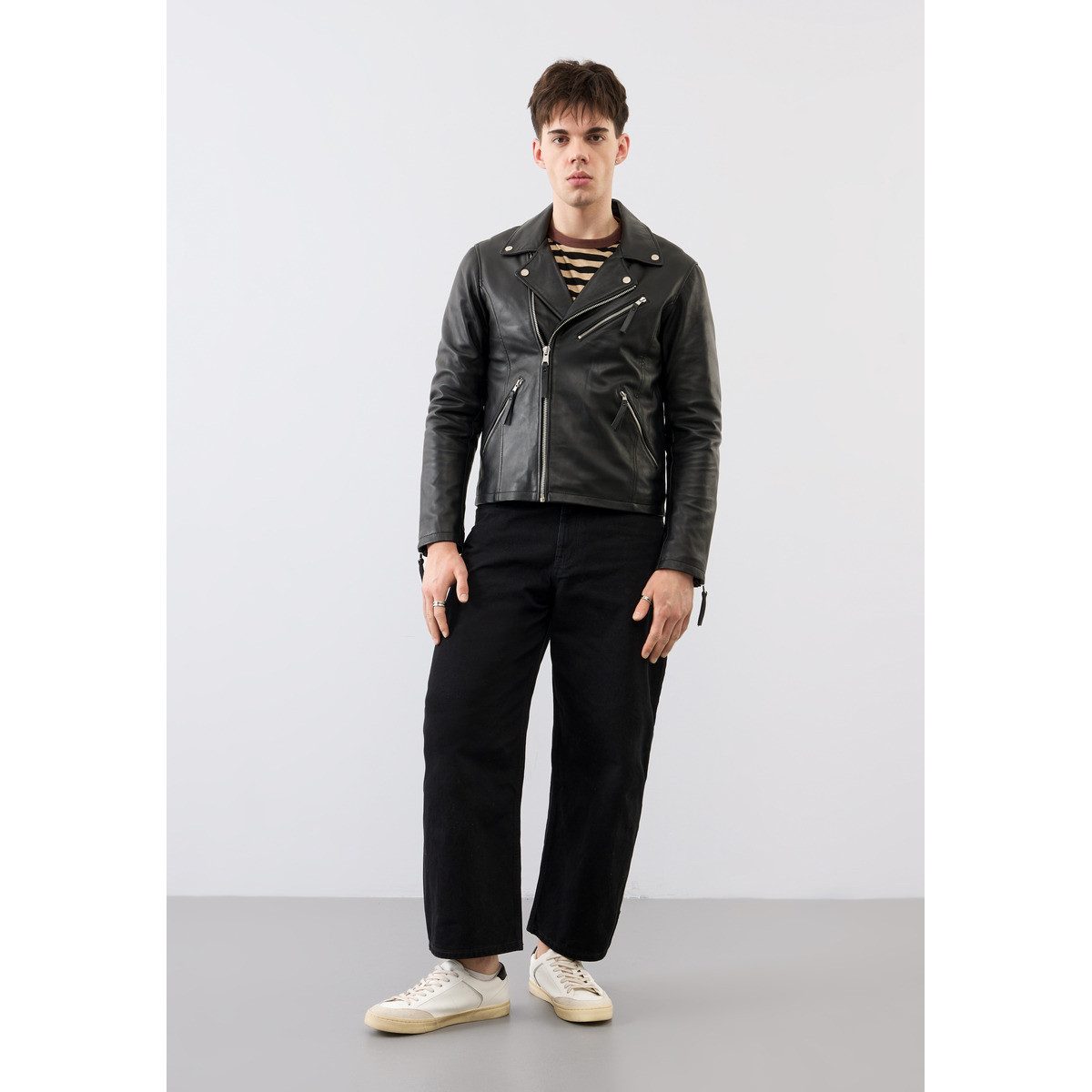 Bolongaro Trevor Lederjacke Arlo Biker Herren Bomberjacke, Freizeitjacke, Blazer, Pufferjacke, Übergangsjacke