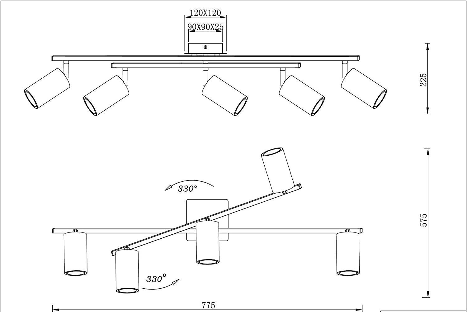 lightling Deckenstrahler Julie, ohne Leuchtmittel, abhängig vom Leuchtmittel, moderne Deckenlampe