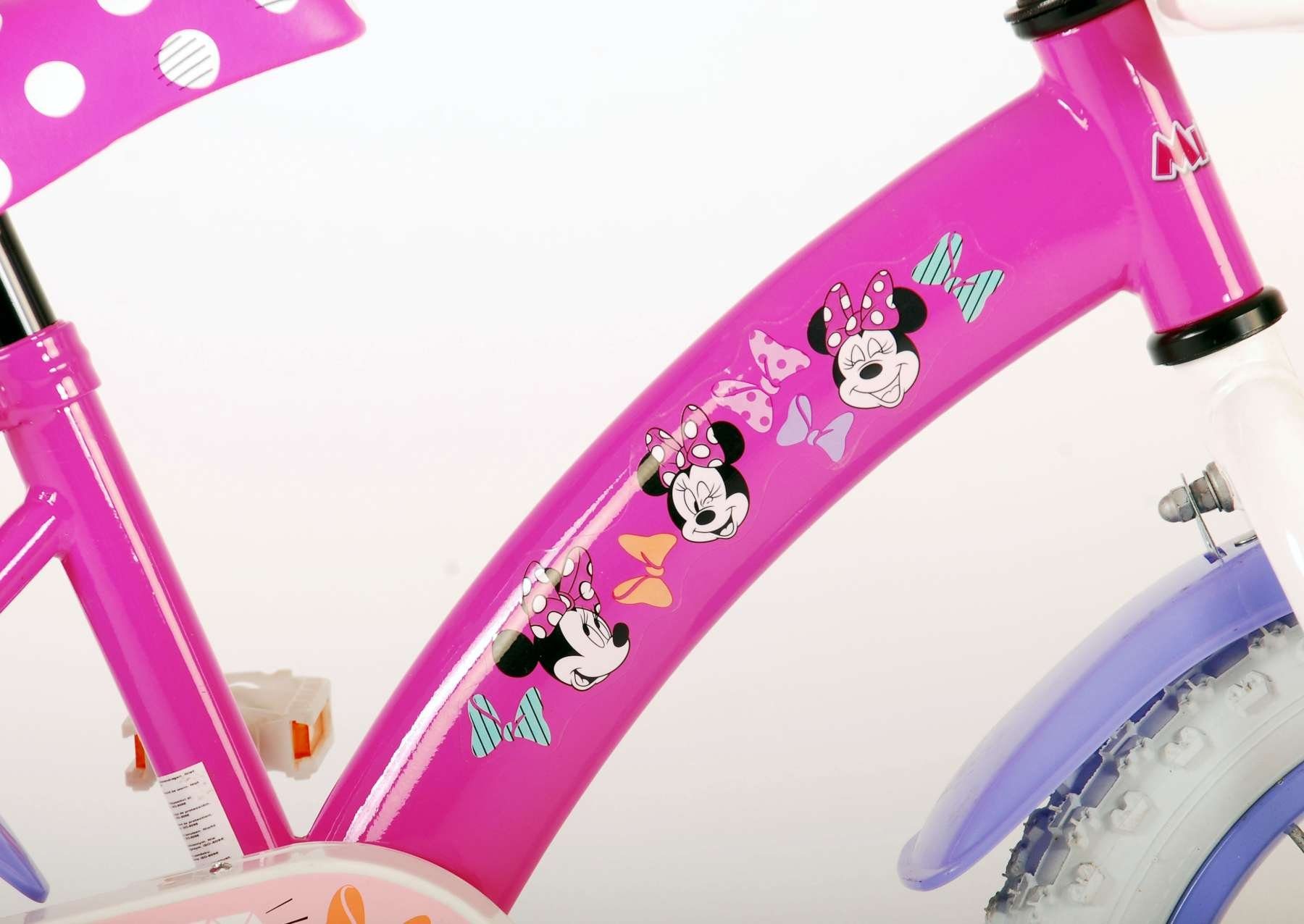 Zoll + Mädchen Kinder 1 Rücktritt - Minnie mit Kinderrad 14 Stützräder Laufrad Kinderfahrrad Disney Rutschfeste 14 Zoll Fahrrad mit Handbremse, Sicherheitsgriffe), Fahrrad TPFSports (Mädchen Gang,