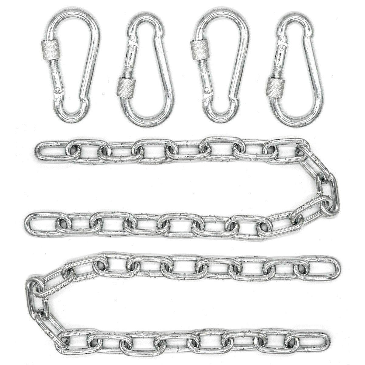 AMANKA Подвесноые стулья Aufhängung - 2 x 50 cm Schwerlast Kette mit Karabinern bis 230 kg, Befestigungsset Hängematte - Schaukelbefestigung - Verlängerungskette